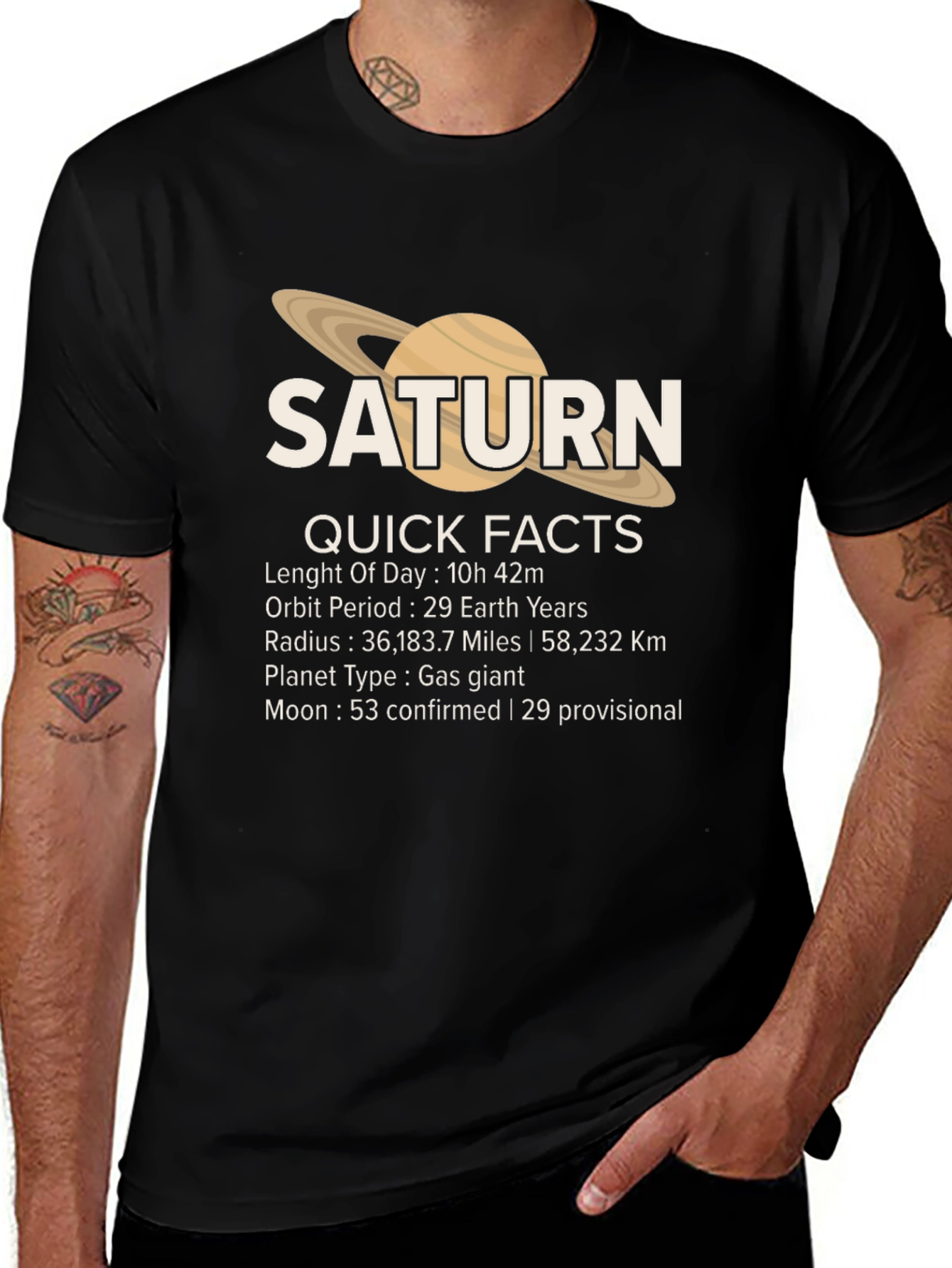 Saturn Facts T-Shirt - Space & Science Tee