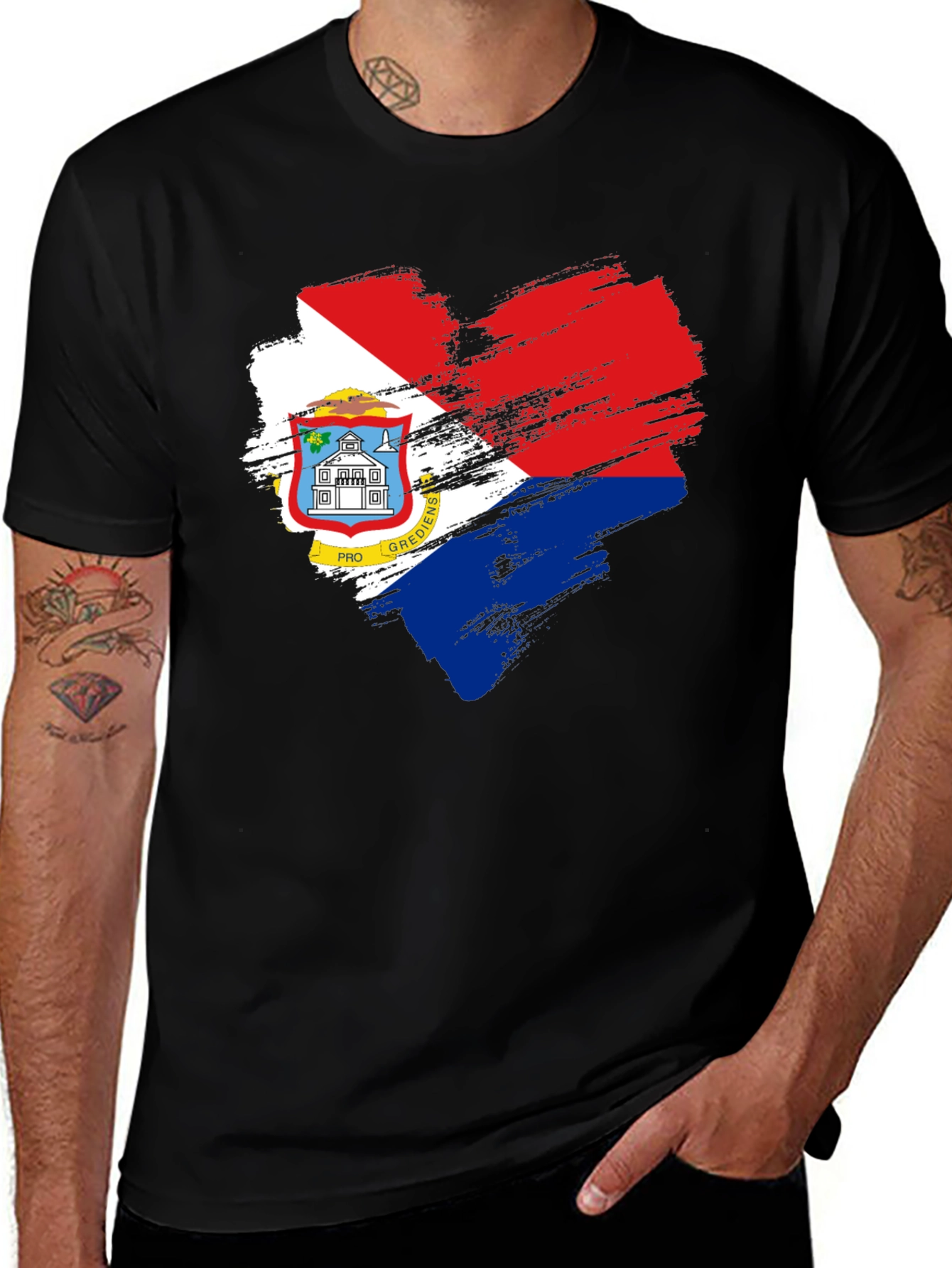 Sint Maarten Flag Heart T-Shirt