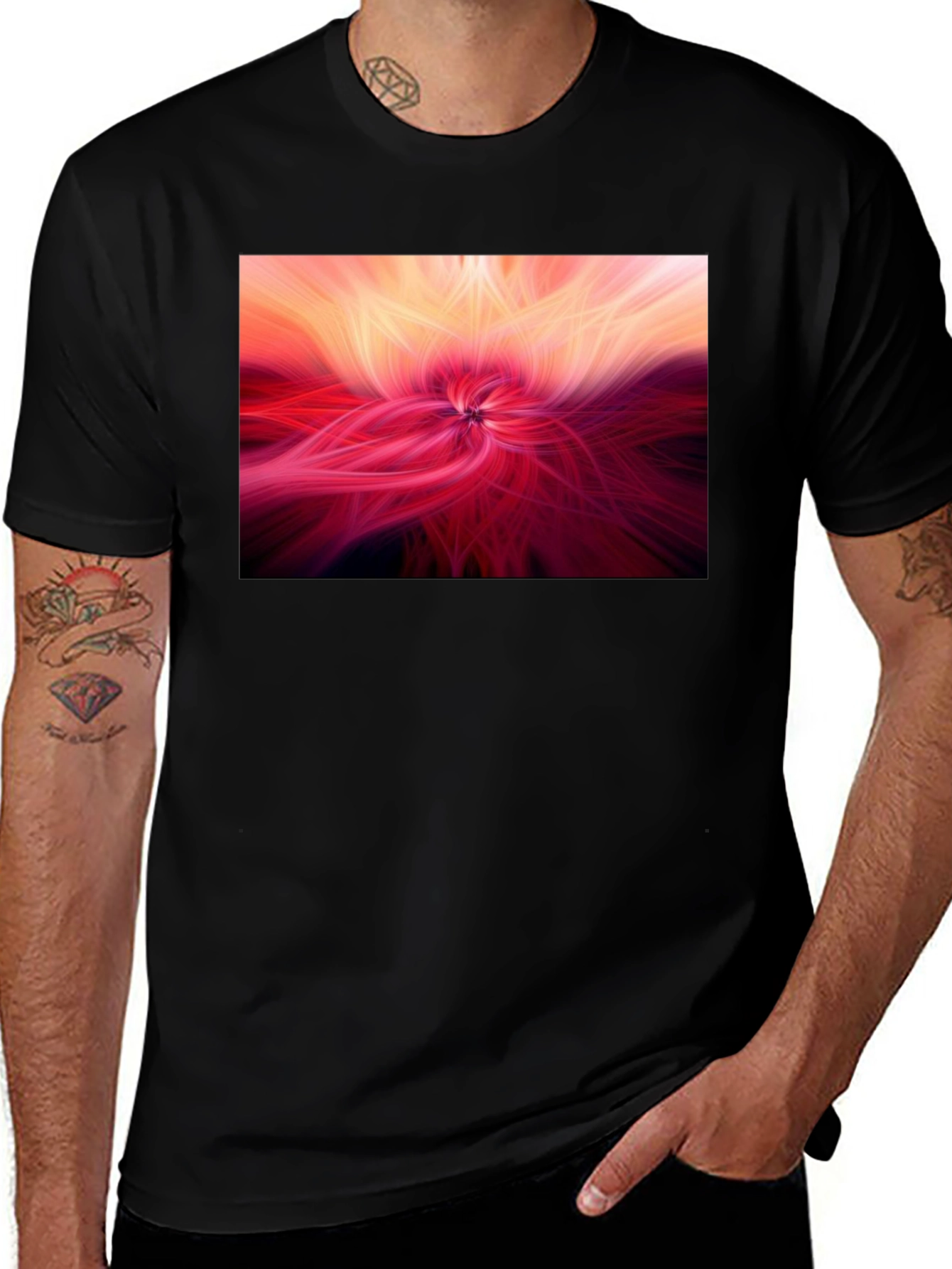 Variant 26 of Abstract Swirl Graphic Tee - Modern Black T-Shirt
