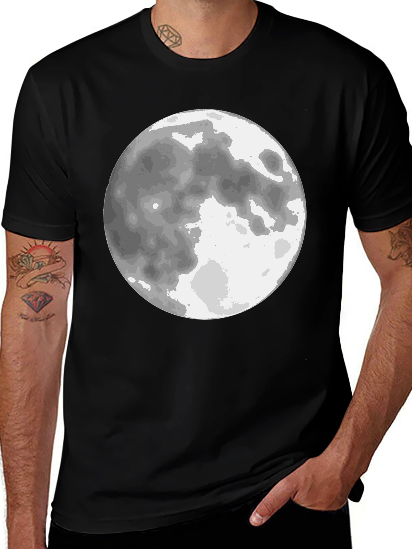 Variant 6 of Lunar Graphic Tee - Black Moon Design