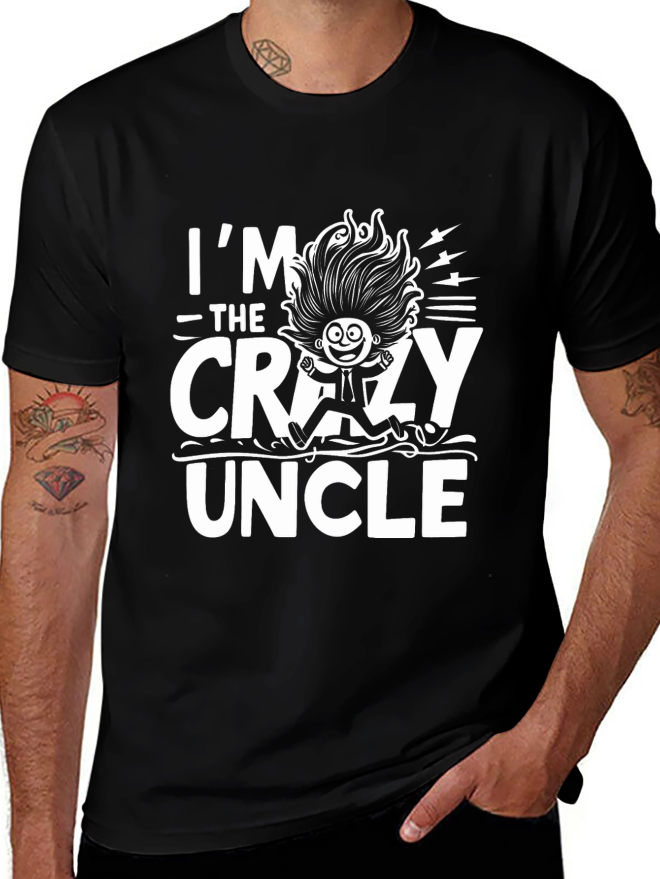 Variant 28 of I'm The Crazy Uncle Graphic T-Shirt - Black