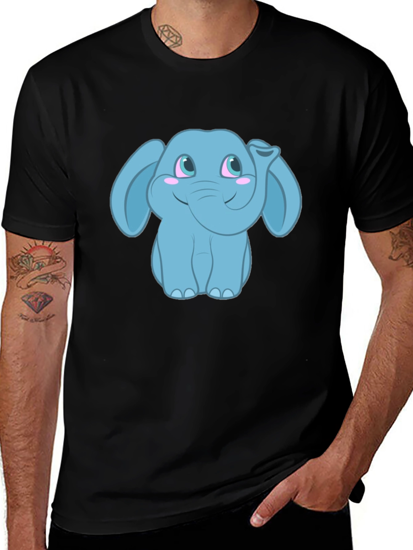 Cute Cartoon Elephant Graphic T-Shirt - Unisex