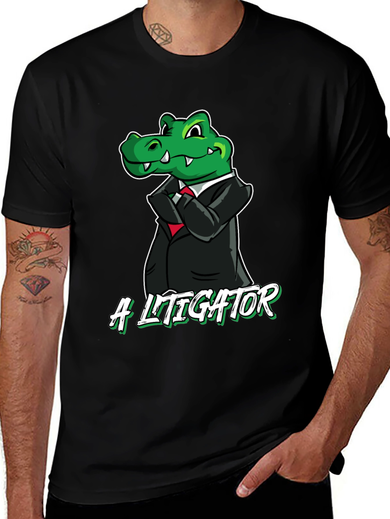Variant 11 of A Litigator Alligator Graphic T-Shirt - Funny Lawyer Tee