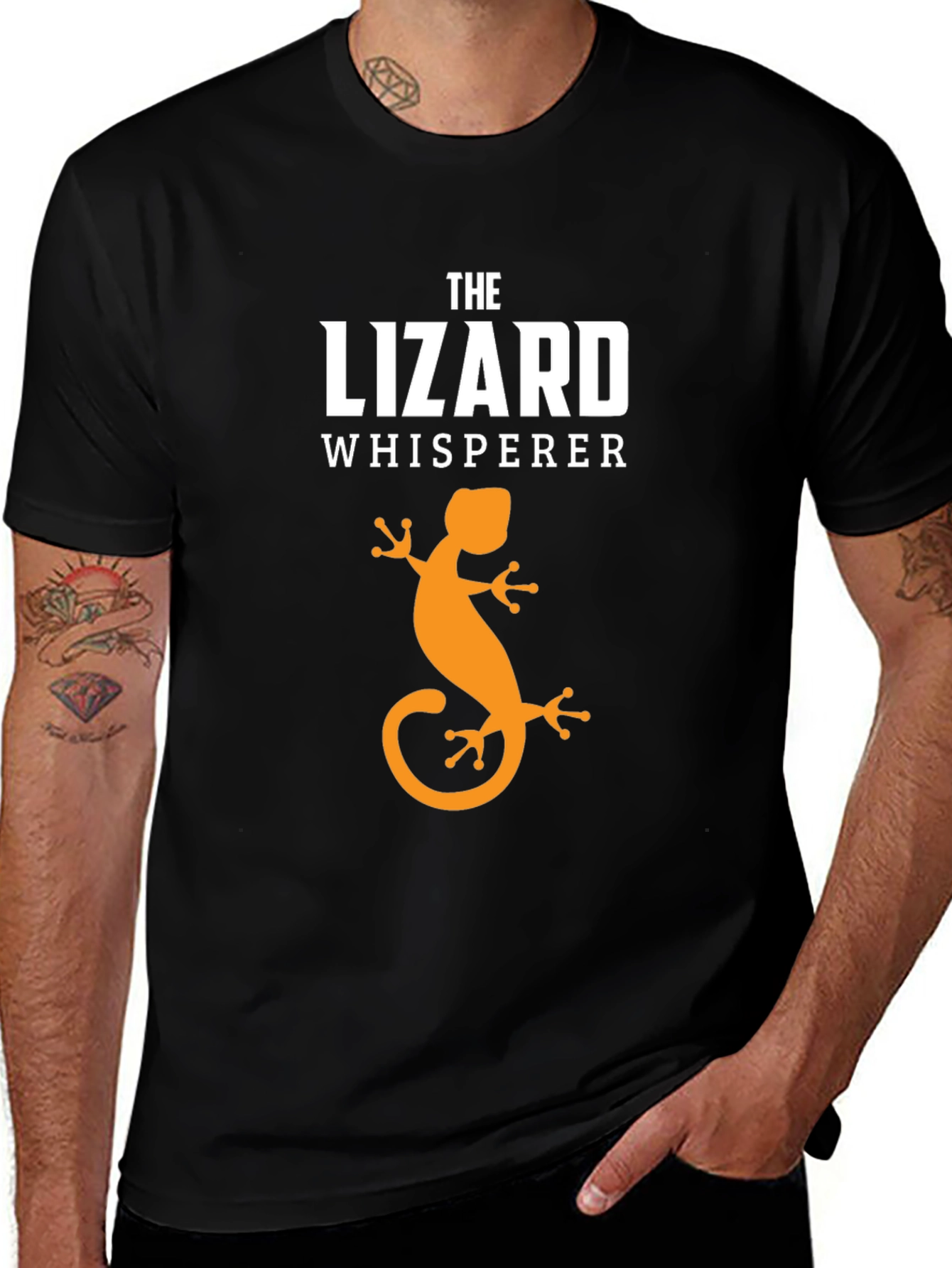 Variant 26 of The Lizard Whisperer Black Graphic T-Shirt