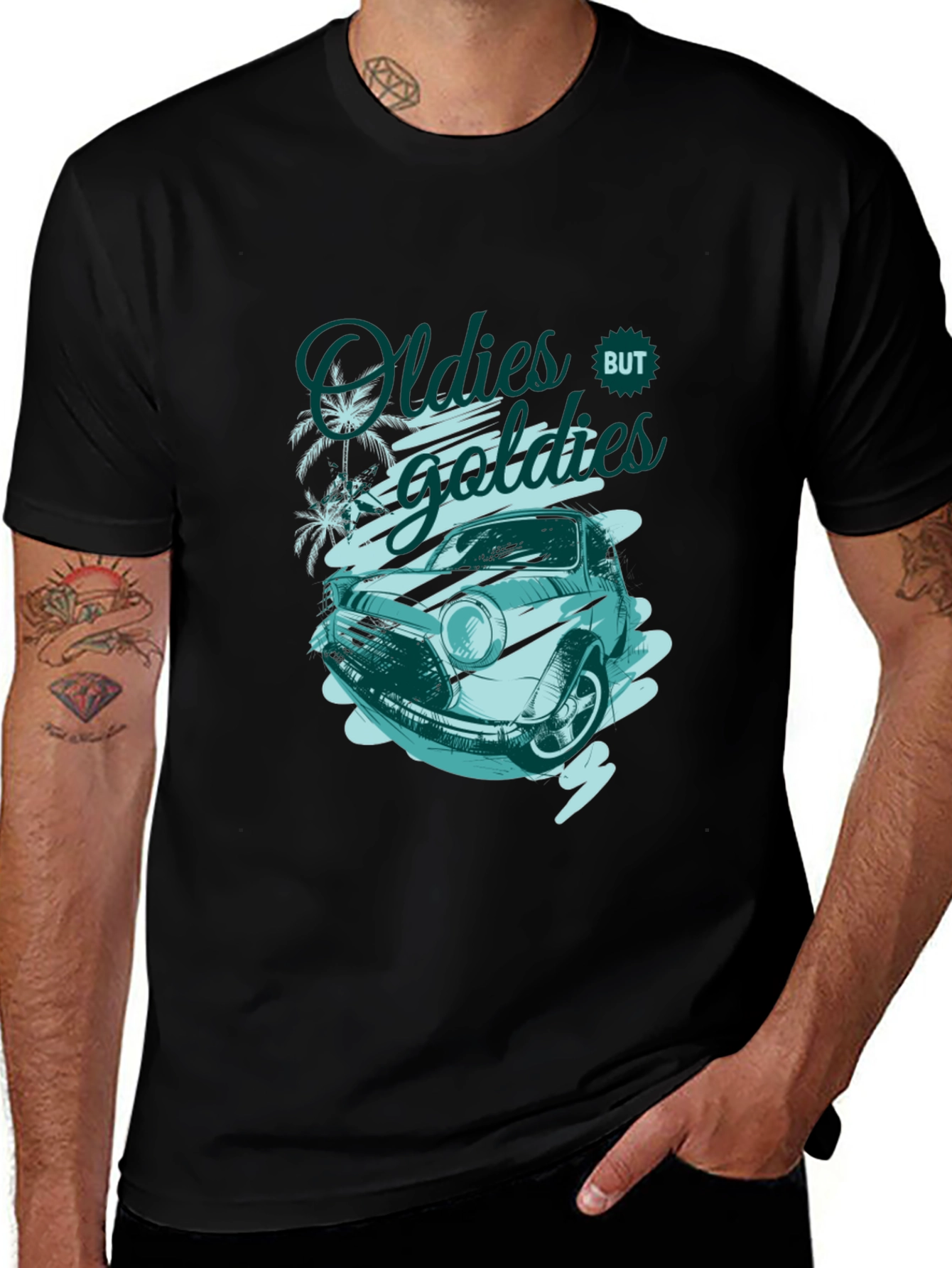 Variant 20 of Retro Car Graphic Tee - Oldies but Goldies Black T-Shirt