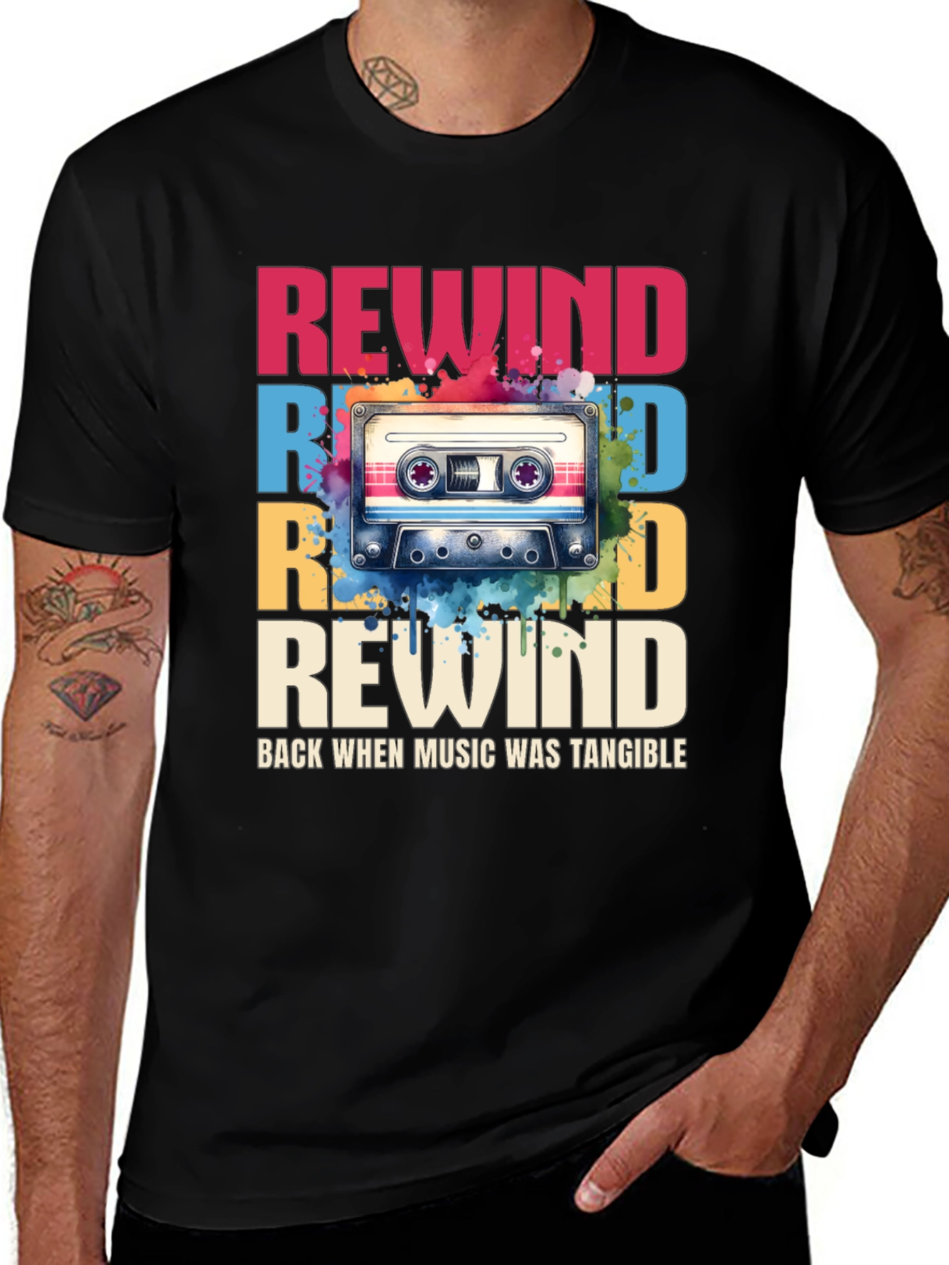 Variant 25 of Retro Rewind Cassette Tape Graphic Tee