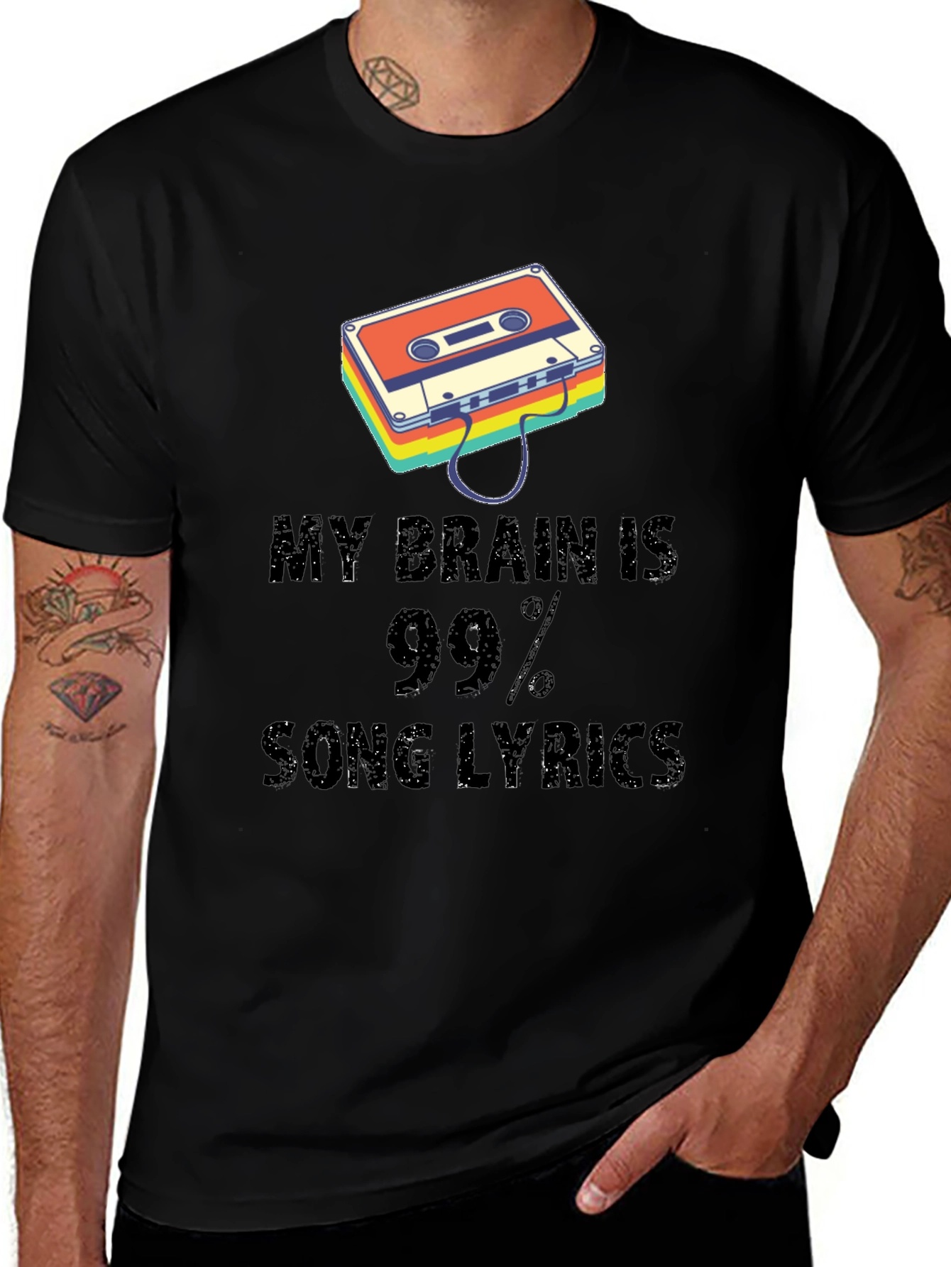 Variant 21 of Music Lover T-Shirt: My Brain is 99% Song Lyrics
