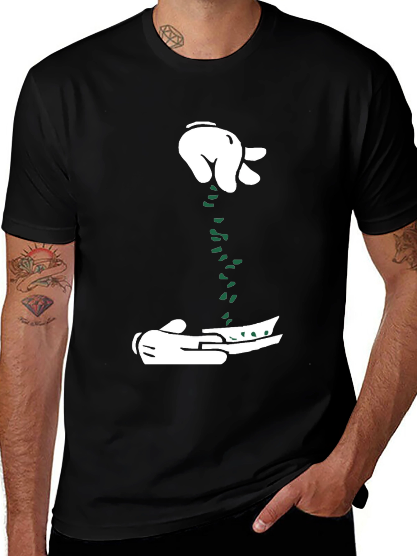 Variant 4 of Mickey Hands Rolling Graphic Tee - Black