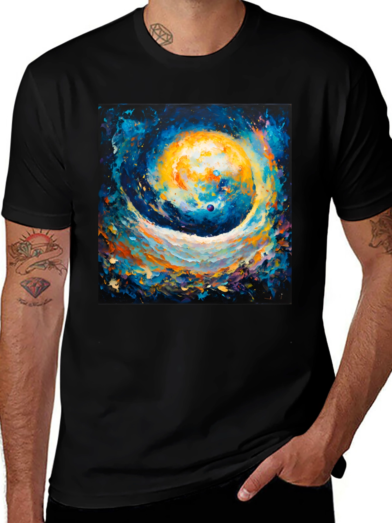 Variant 28 of Cosmic Swirl Art T-Shirt - Galaxy Inspired Design