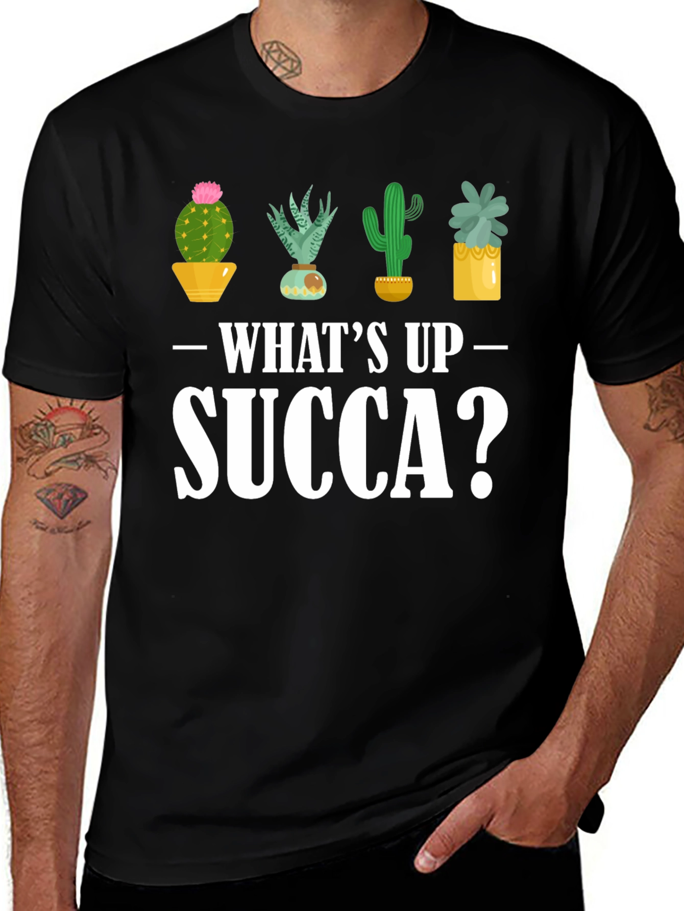 Variant 8 of What's Up Succa? Cactus Graphic Tee