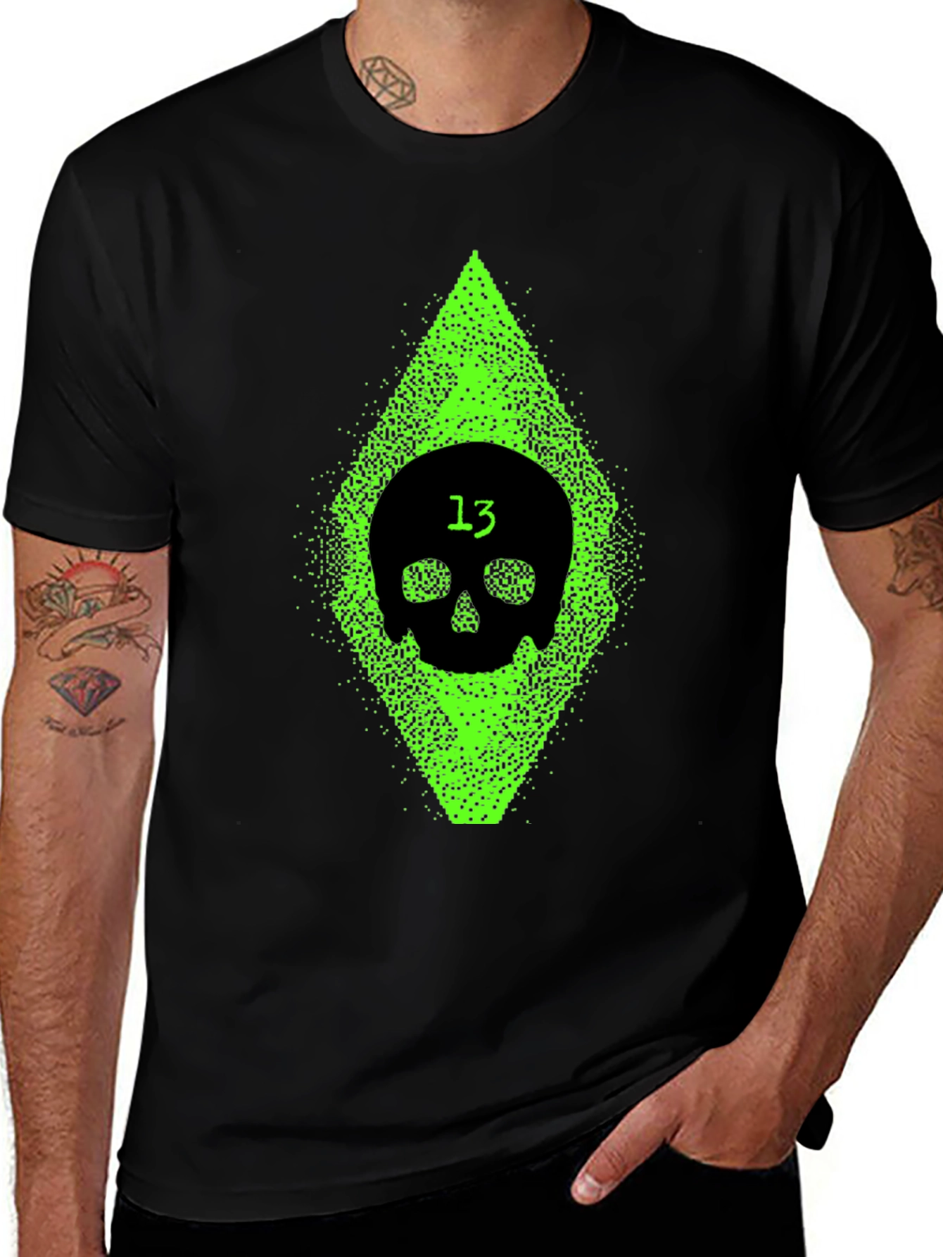 Variant 6 of Skull 13 Graphic Tee - Black Cotton Comfort