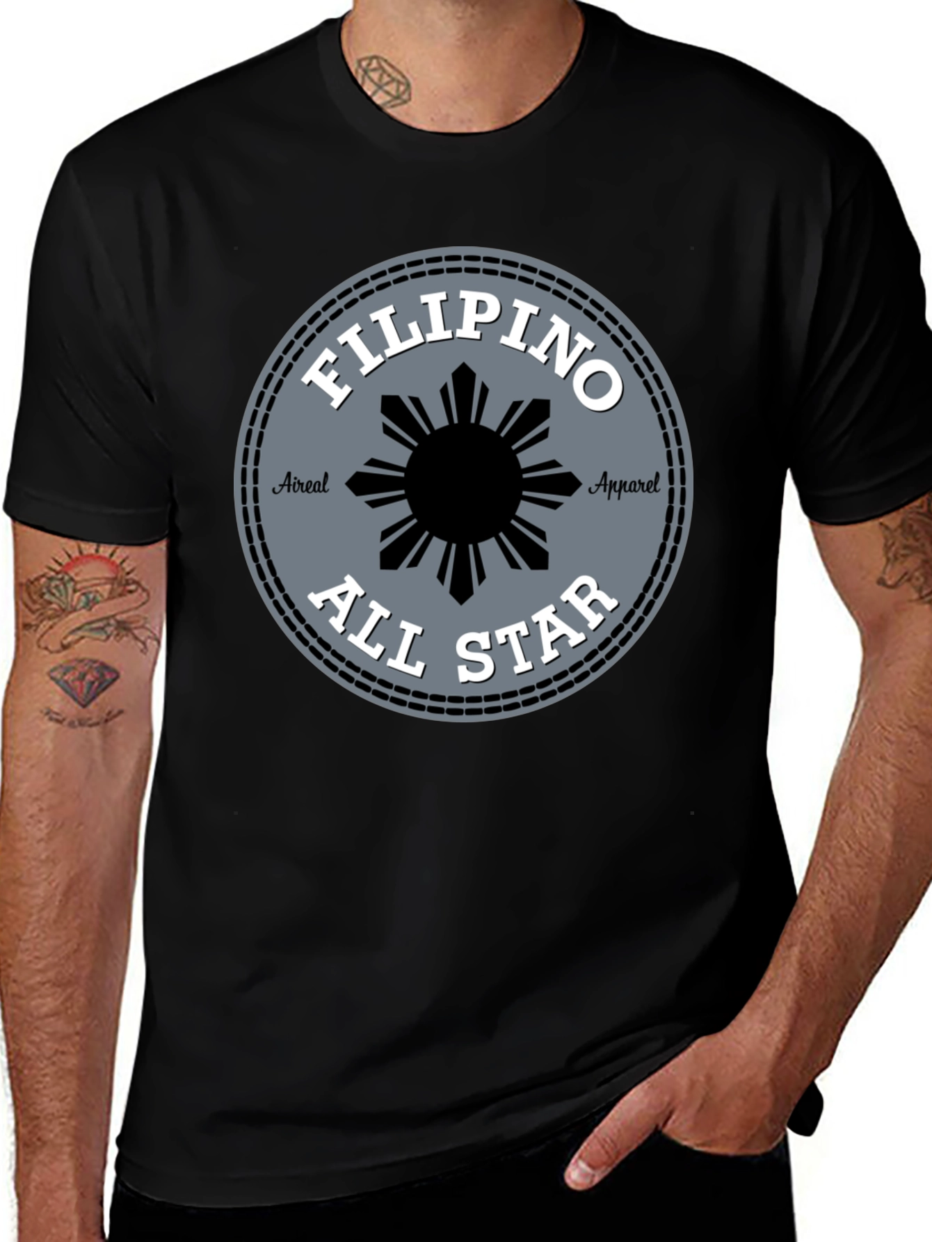 Variant 25 of Filipino All Star Tee - Black Graphic T-Shirt