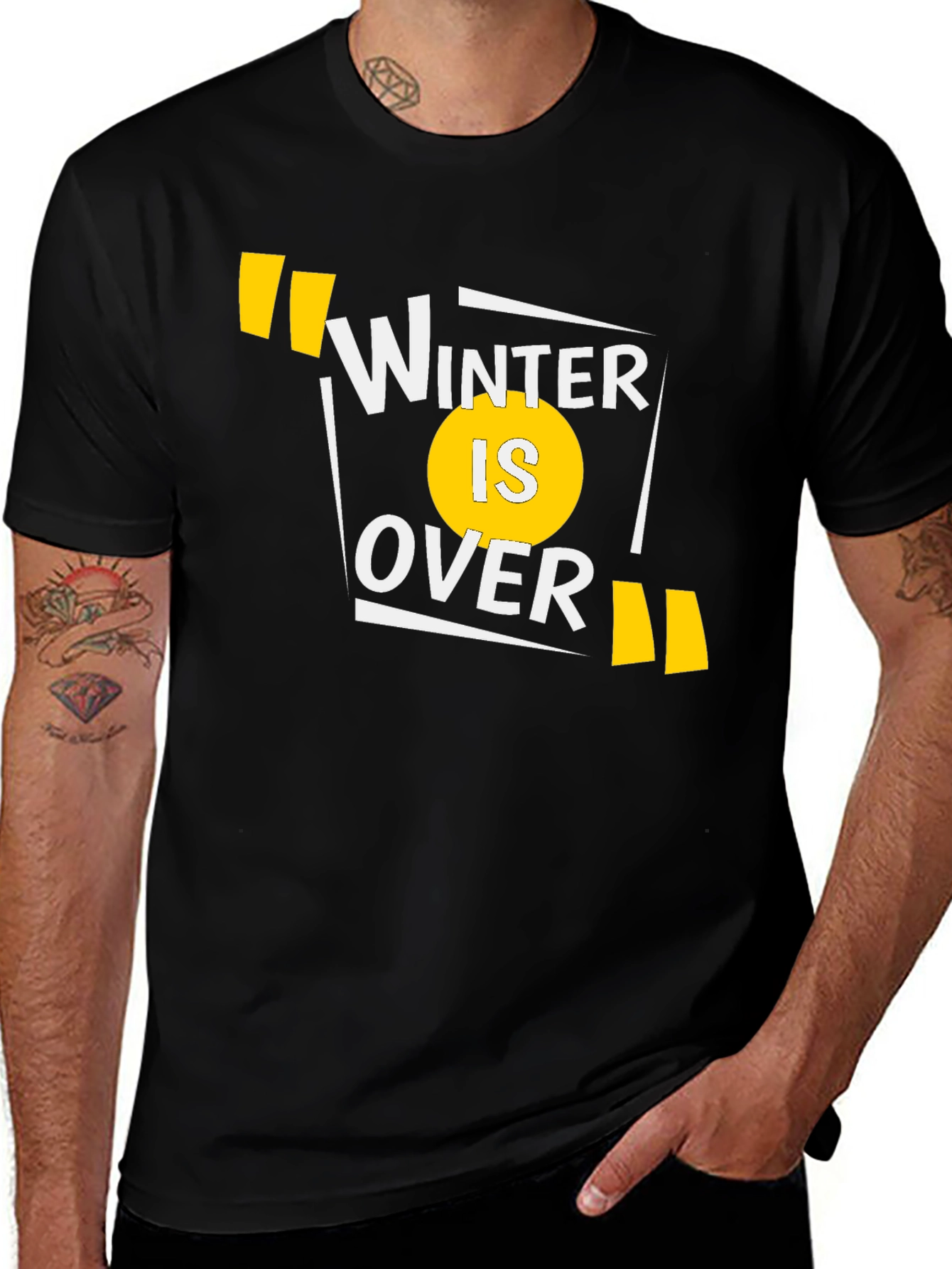 Variant 7 of Winter is Over Graphic Tee - Black Cotton T-Shirt