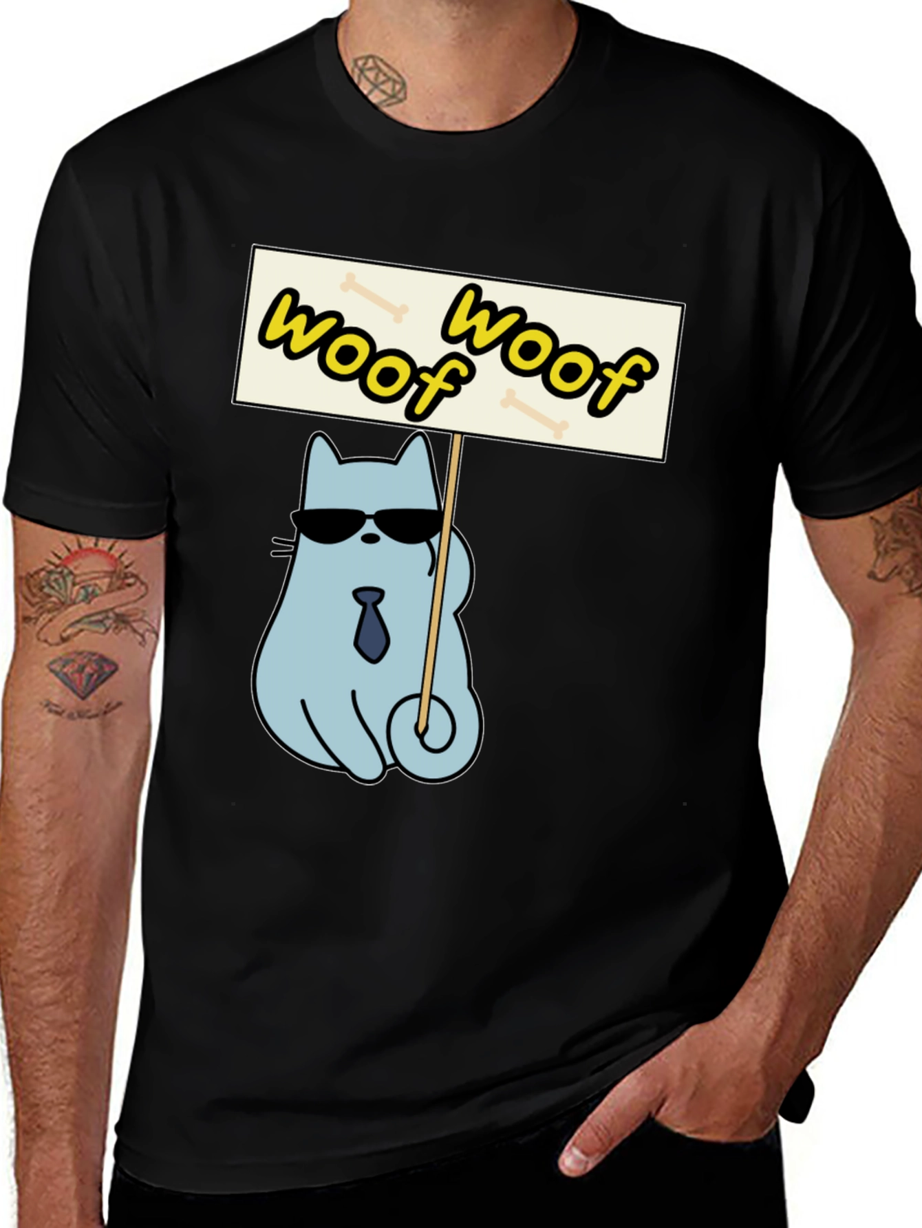 Variant 13 of Woof Woof Protest Cat T-Shirt