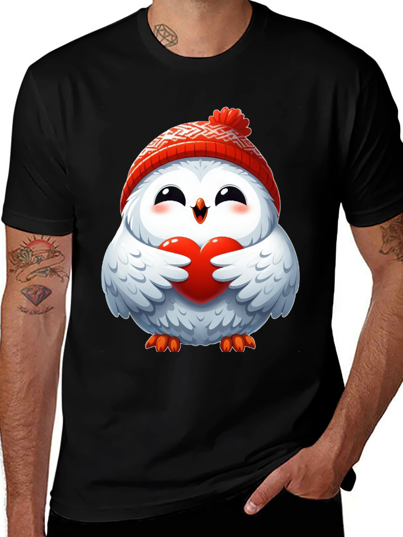 Variant 19 of Cute Owl with Heart Valentine's Day T-Shirt