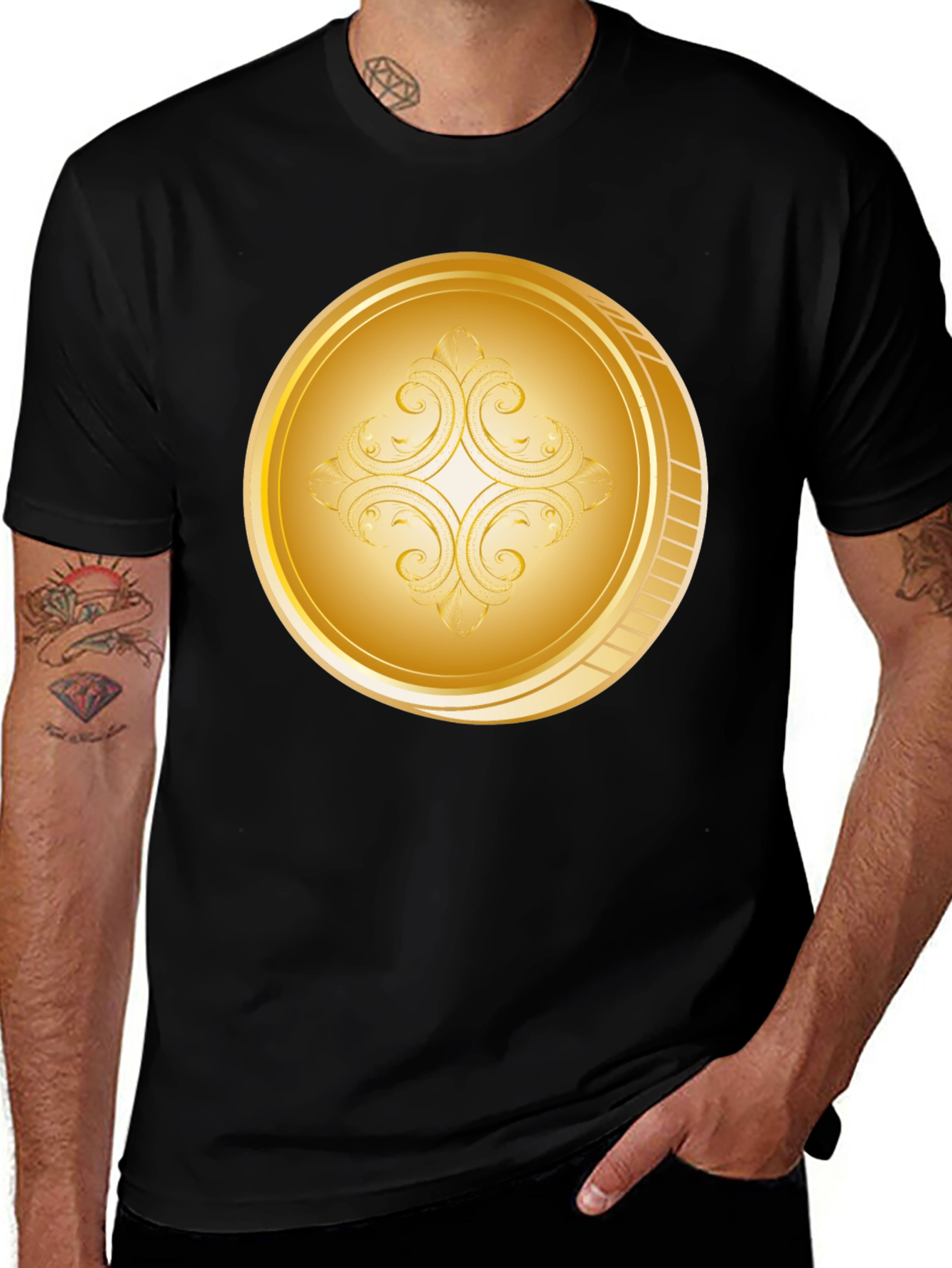 Variant 28 of Elegant Golden Medallion Graphic Tee