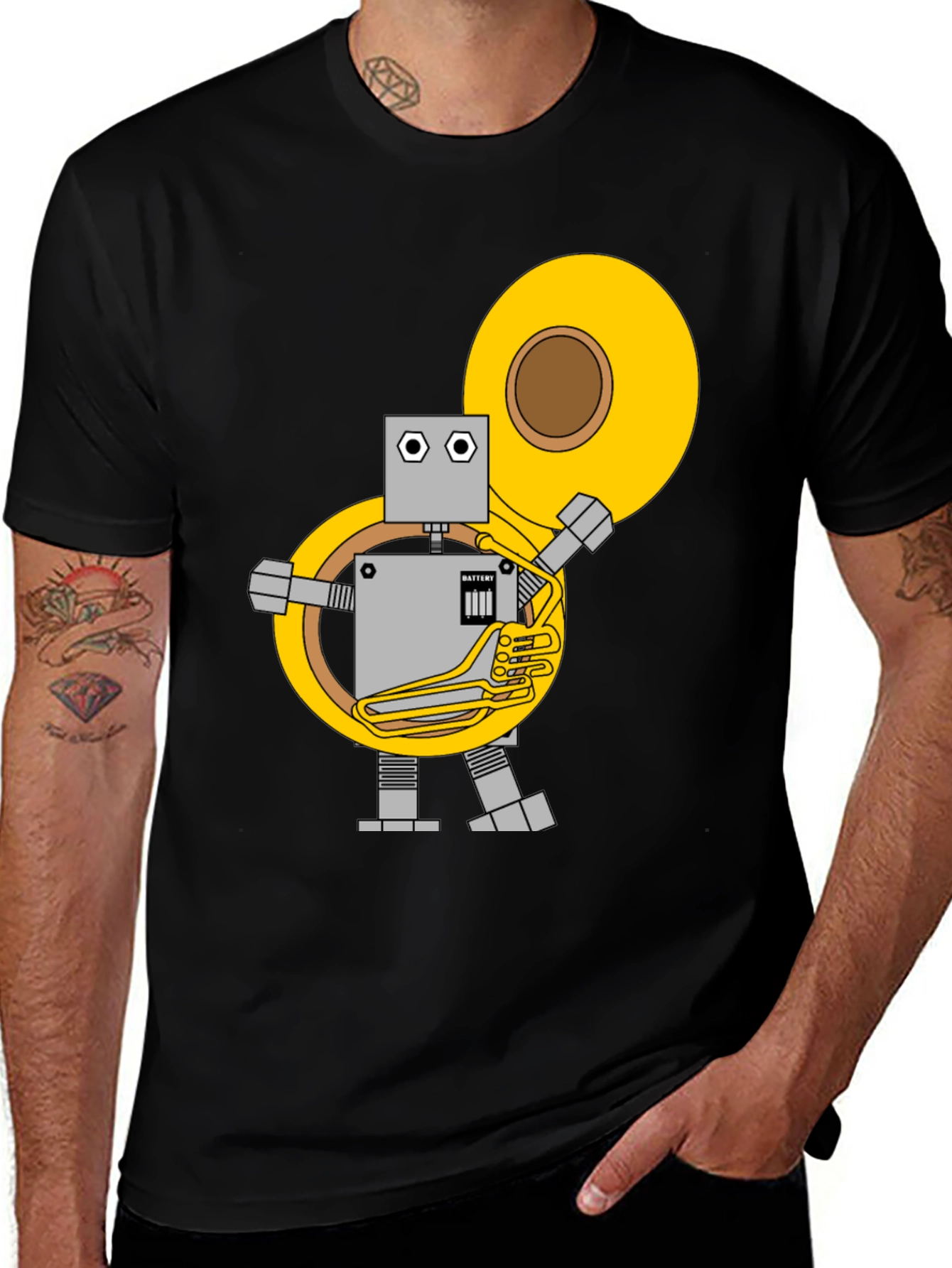 Variant 24 of Robot Tuba Player Graphic Tee