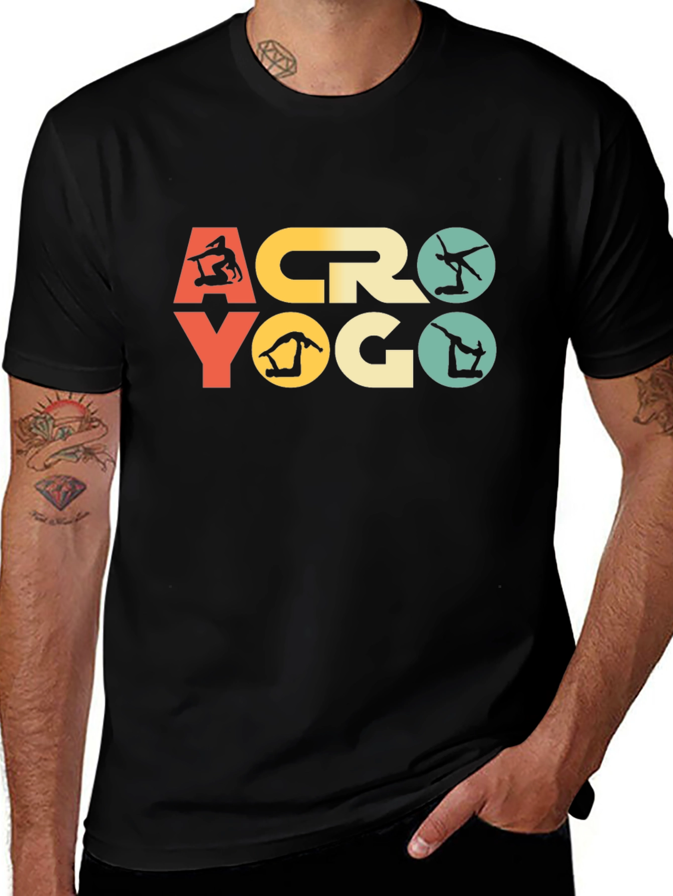 Acro Yoga Graphic Tee - Black Casual T-Shirt