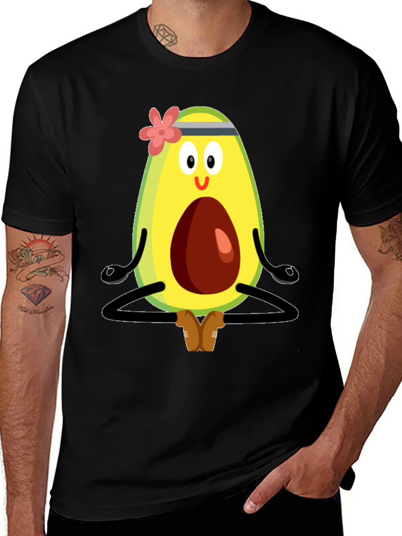 Variant 8 of Yoga Avocado Black T-Shirt