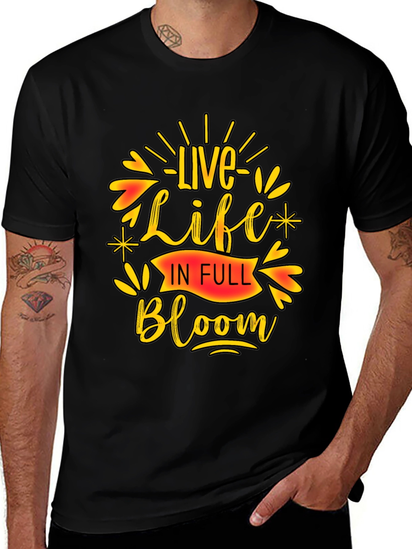 Variant 29 of Live Life In Full Bloom Black T-Shirt
