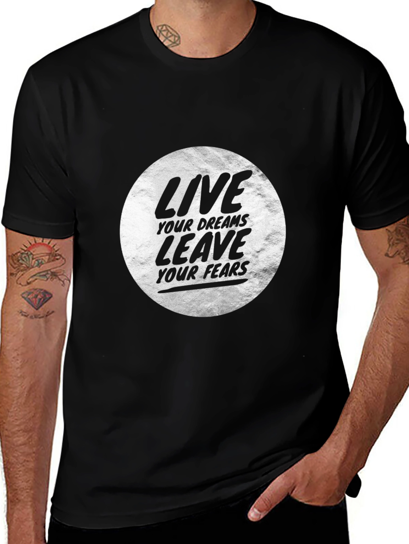 Variant 23 of Live Your Dreams Graphic Tee - Black