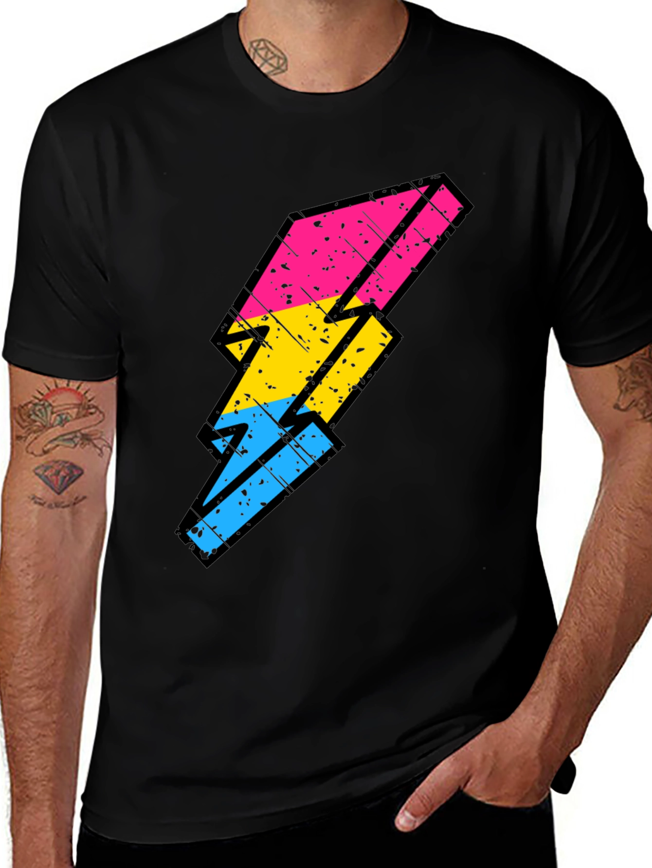 Variant 21 of Pansexual Pride Lightning Bolt T-Shirt