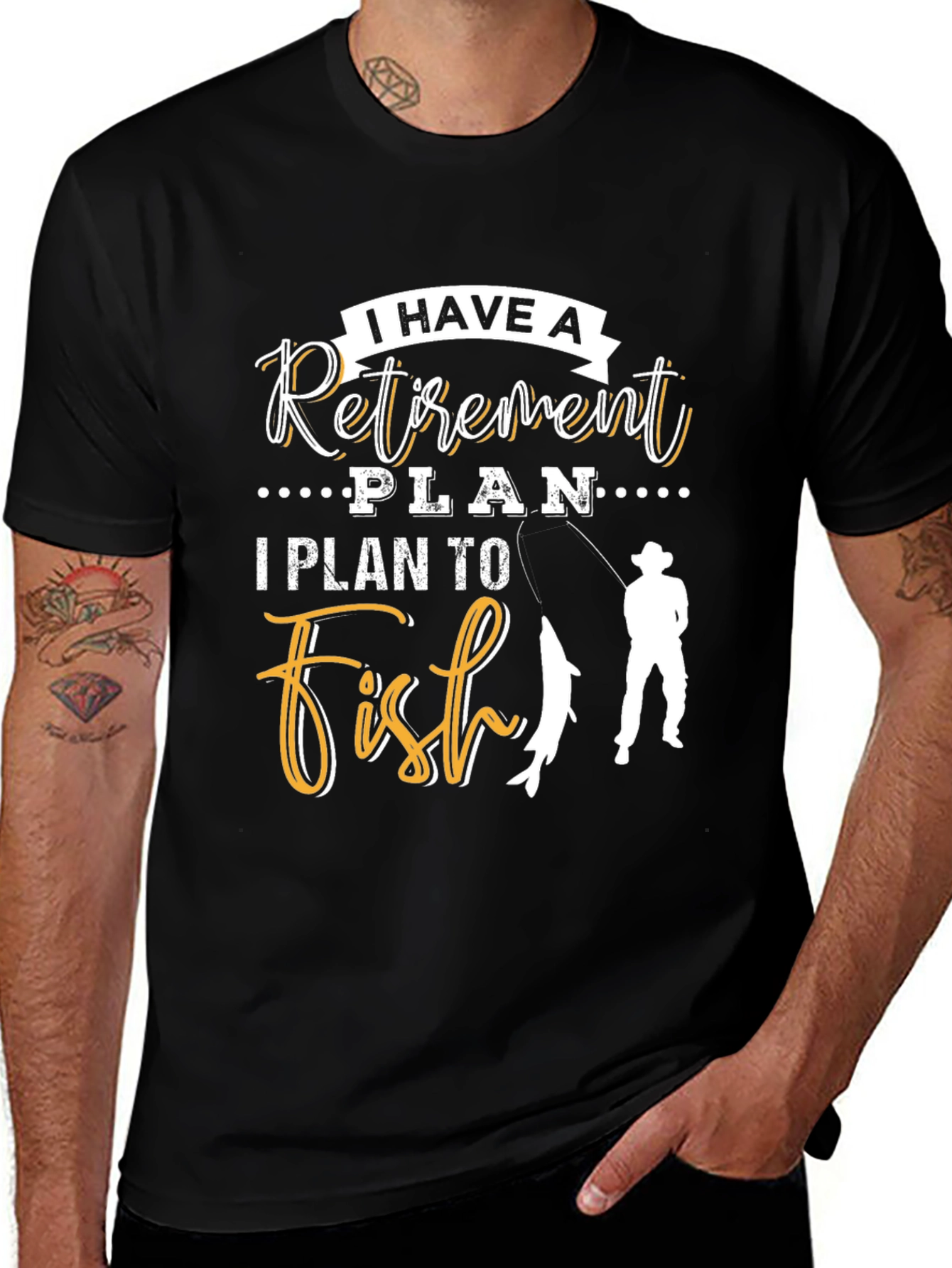 Variant 27 of Retirement Plan Fishing T-Shirt