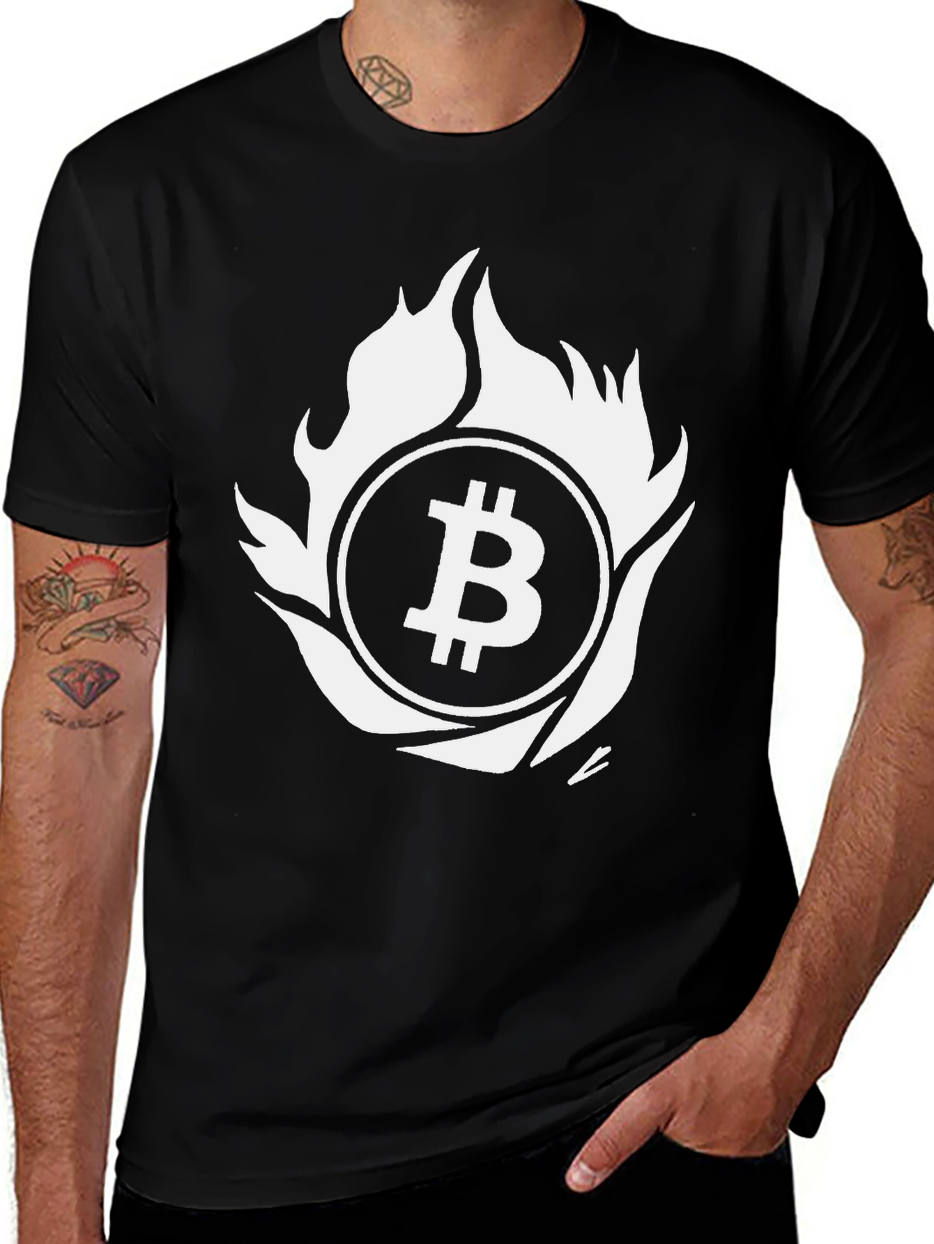 Variant 16 of Bitcoin Flame Graphic T-Shirt - Crypto Enthusiast Tee