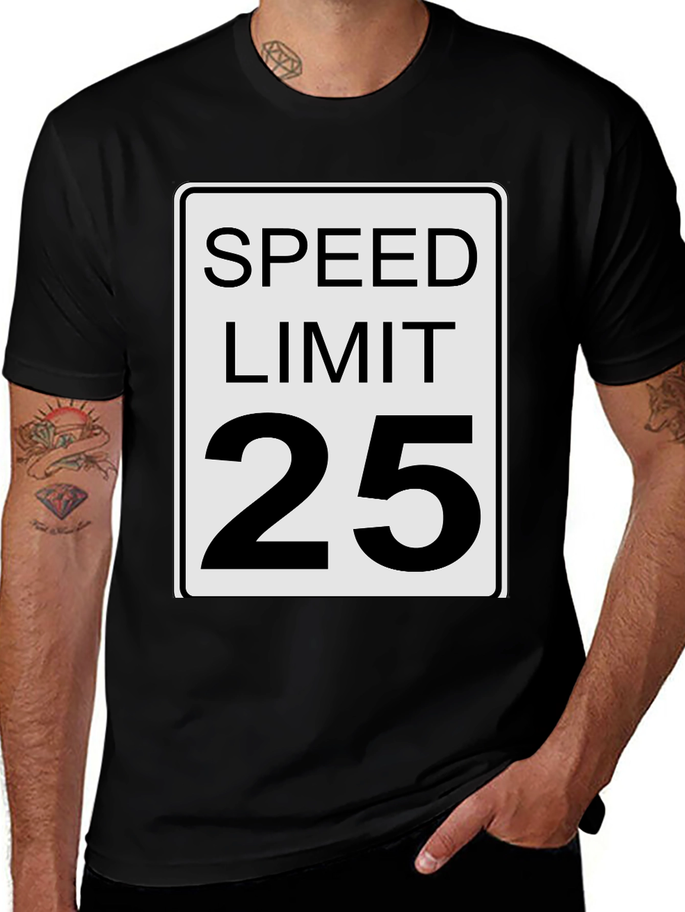 Variant 3 of Speed Limit 25 Black T-Shirt
