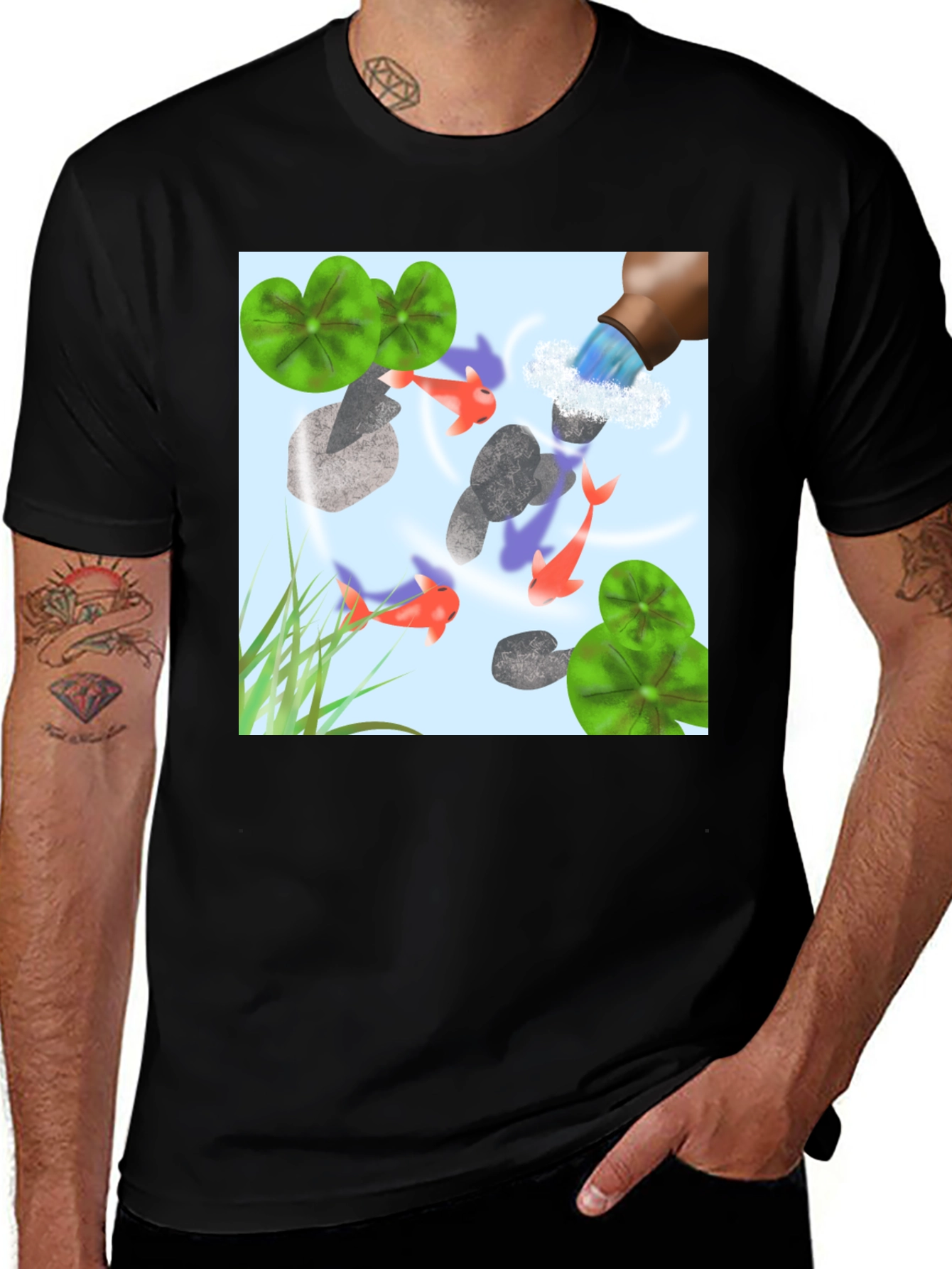 Variant 10 of Koi Pond T-Shirt - Unique Fish Design