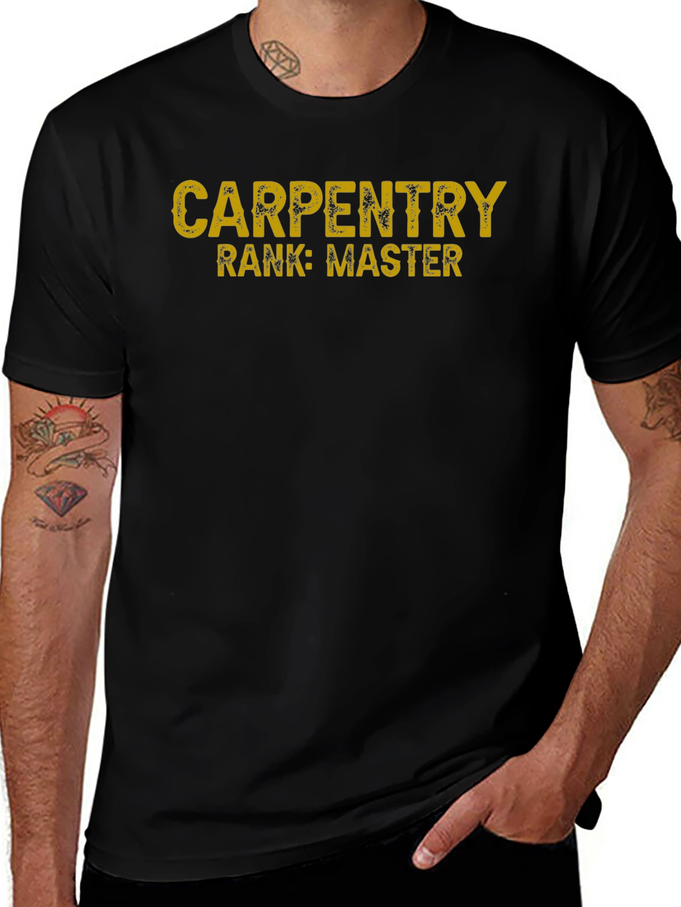 Variant 28 of Carpentry Master T-Shirt - Black Crew Neck