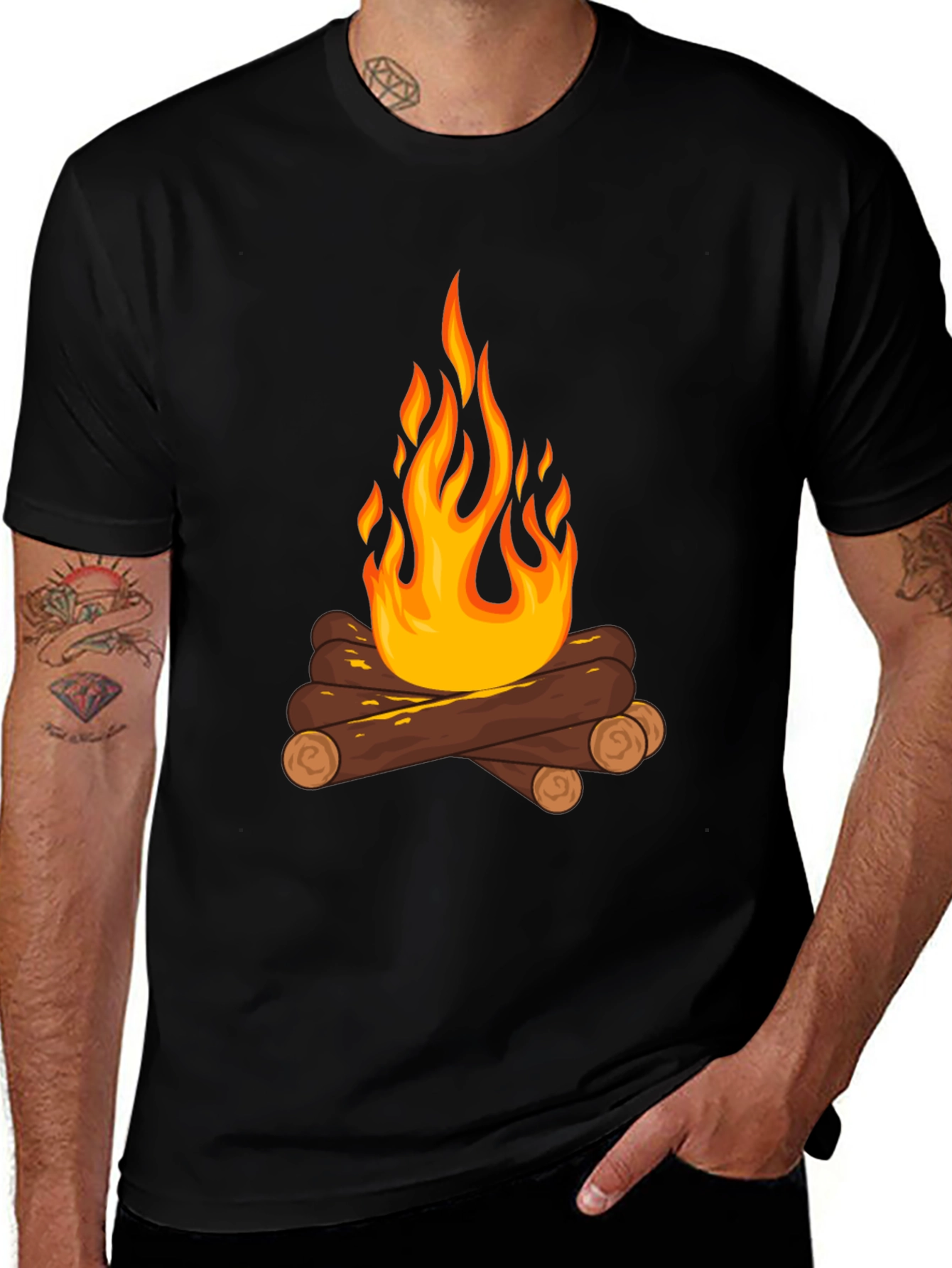 Black Campfire Graphic Tee - Cozy Comfort main image