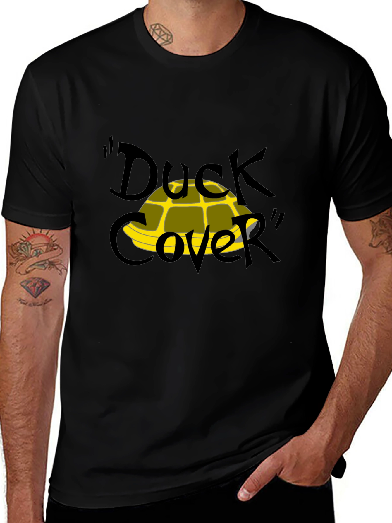 Variant 9 of Duck Cover T-Shirt - Funny Cartoon Graphic Tee
