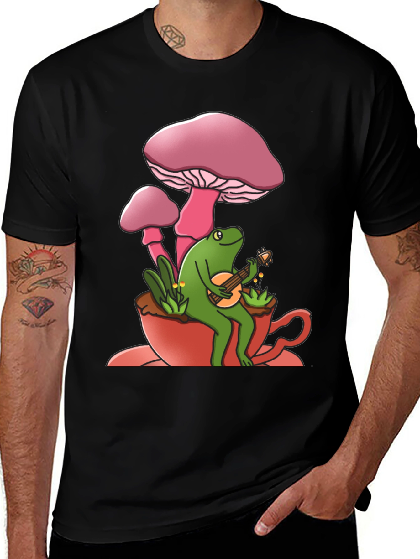 Variant 15 of Mushroom Frog Guitarist Graphic Tee