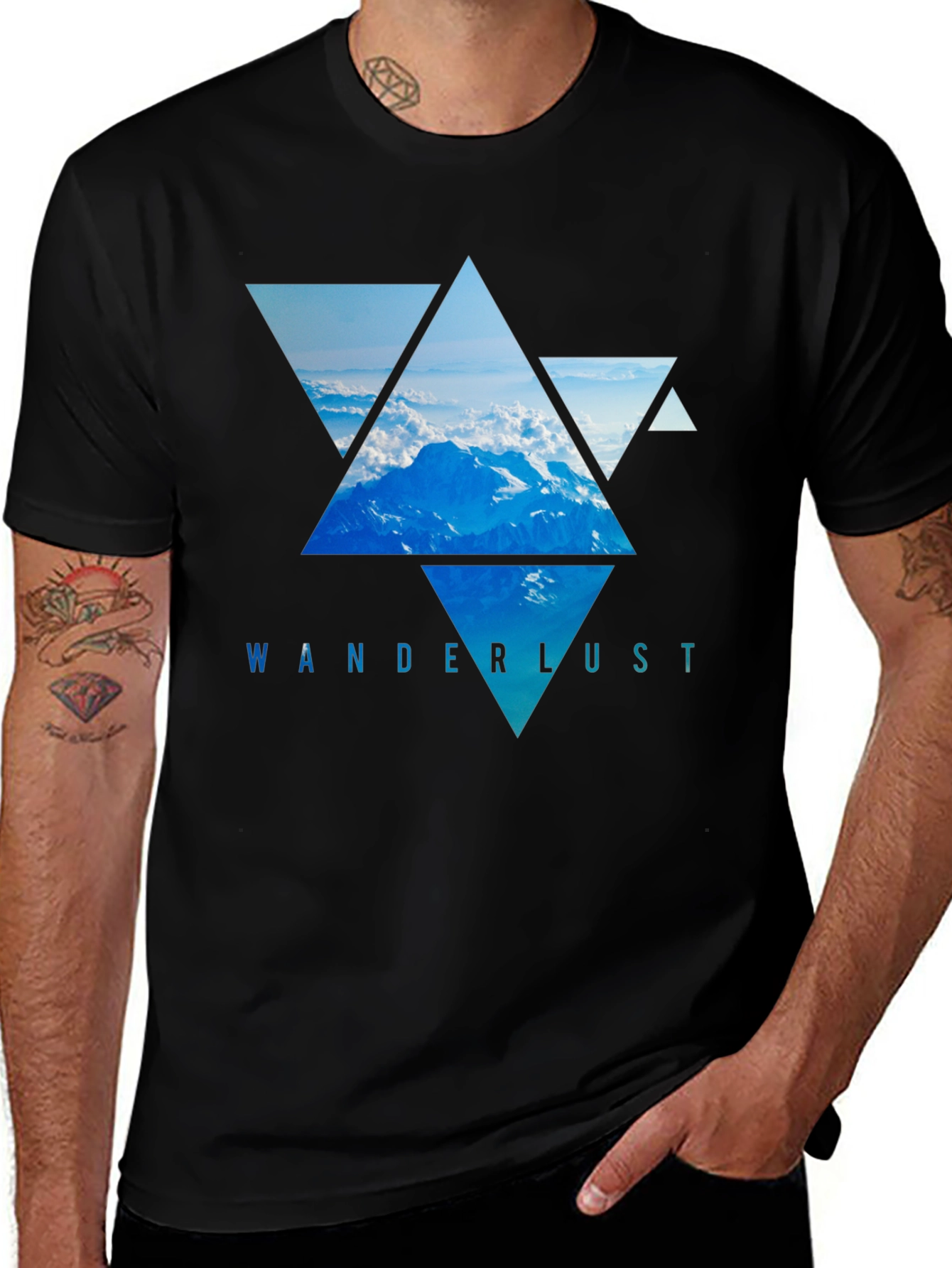 Variant 6 of Wanderlust Mountain Triangle Graphic Tee
