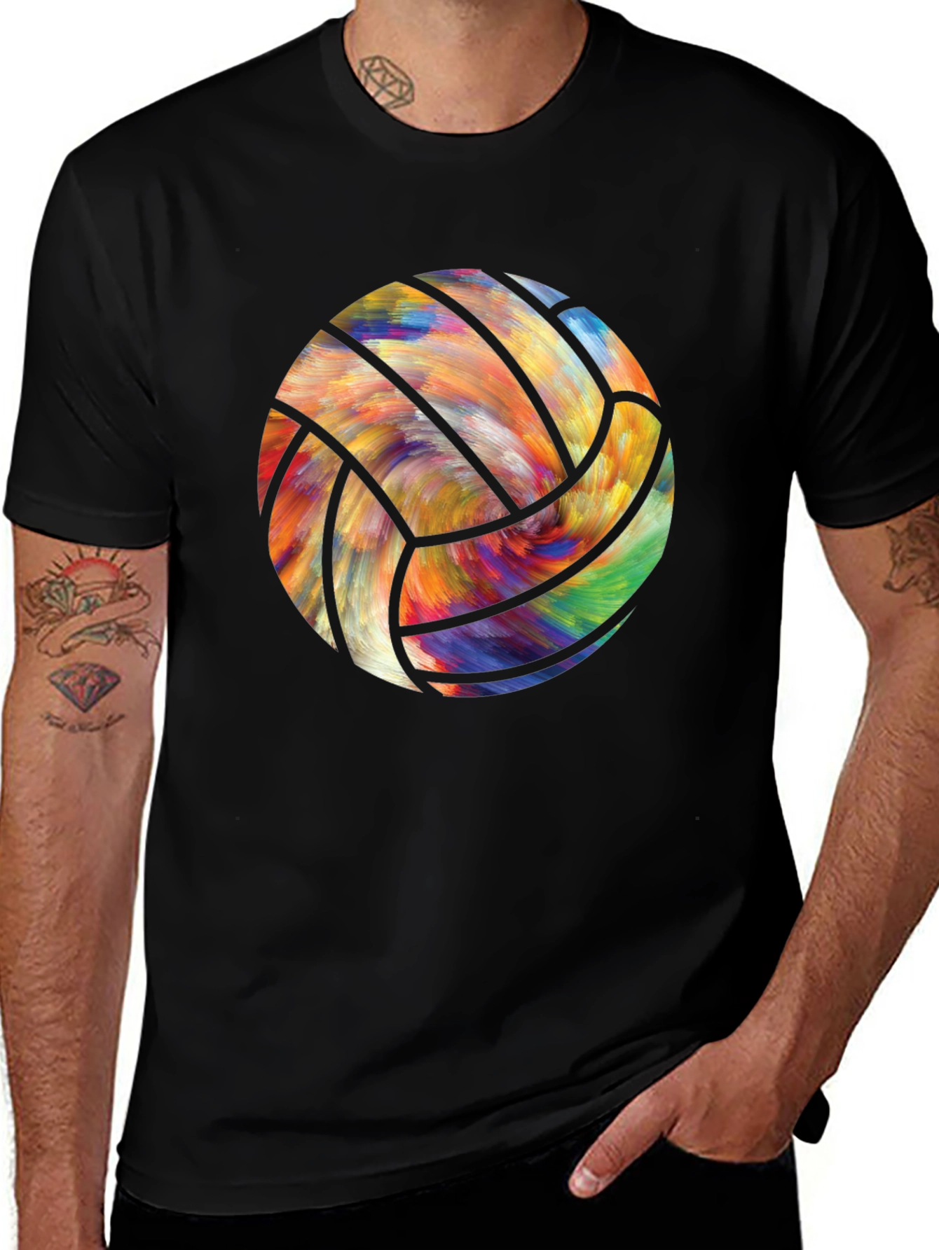 Variant 10 of Colorful Volleyball Graphic Tee