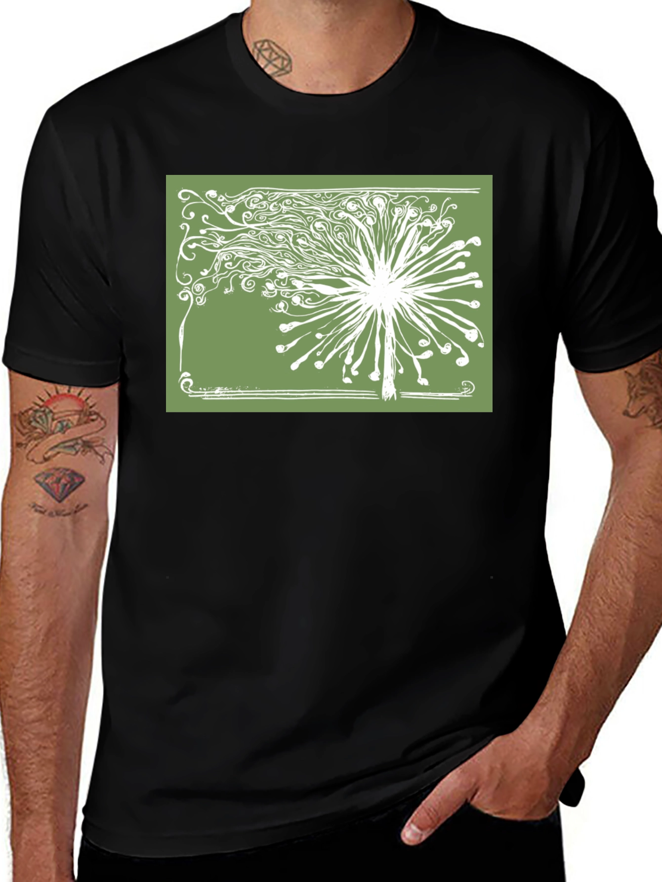 Variant 16 of Dandelion Graphic Print Tee - Black