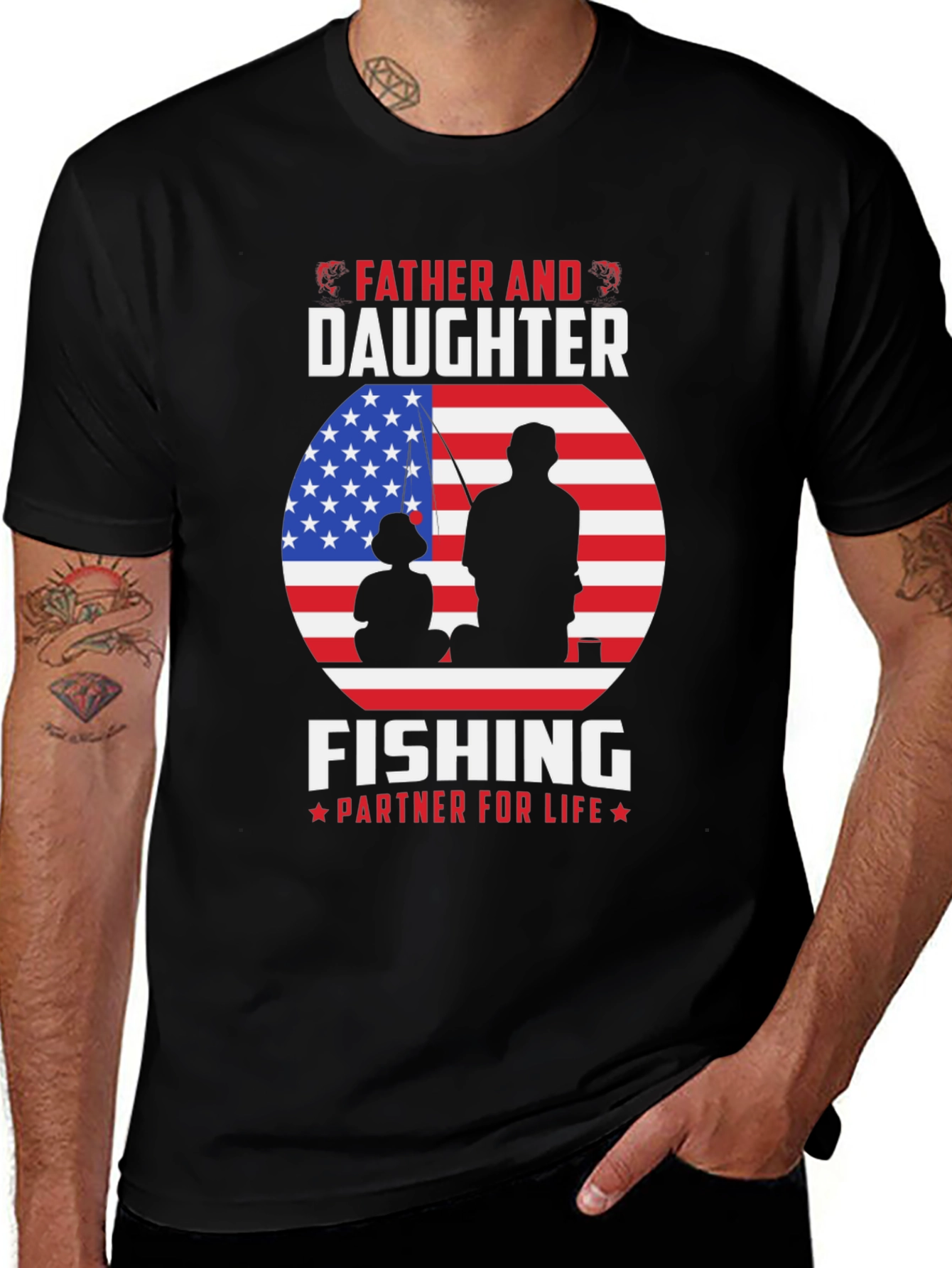Variant 6 of Father & Daughter Fishing T-Shirt: Partner For Life