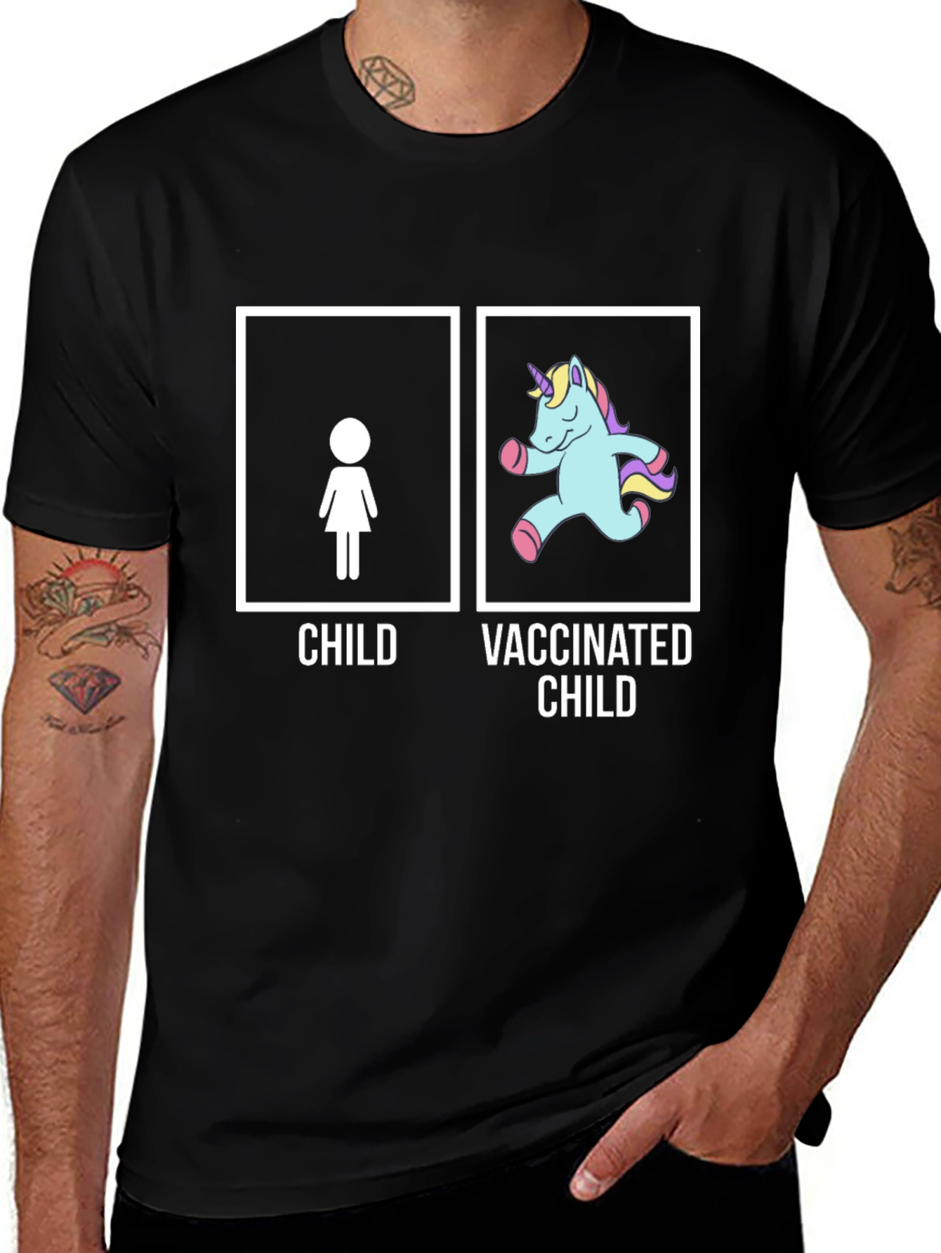 Vaccinated Child Unisex T-Shirt - Black