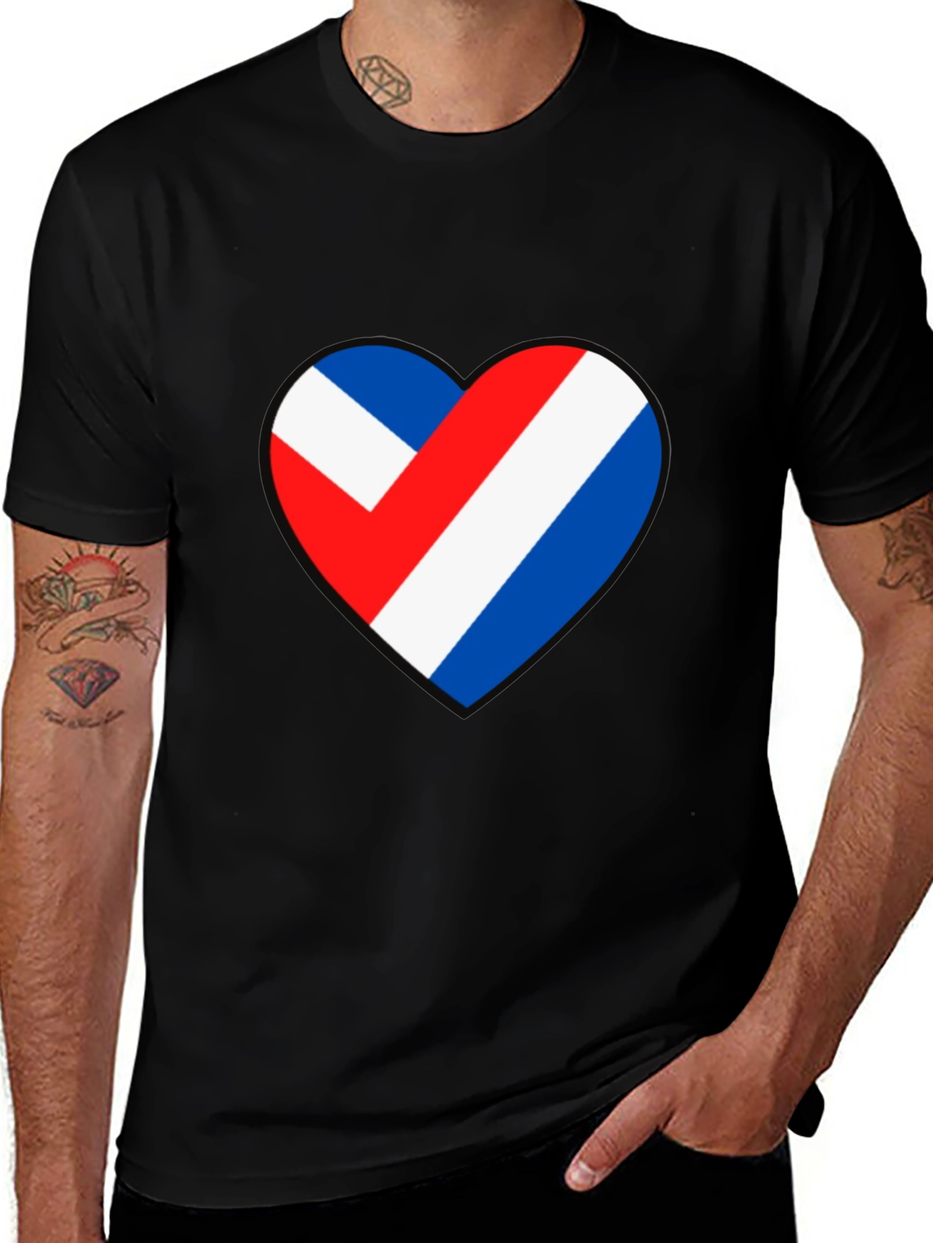 Heart Flag Graphic Tee - Patriotic Style