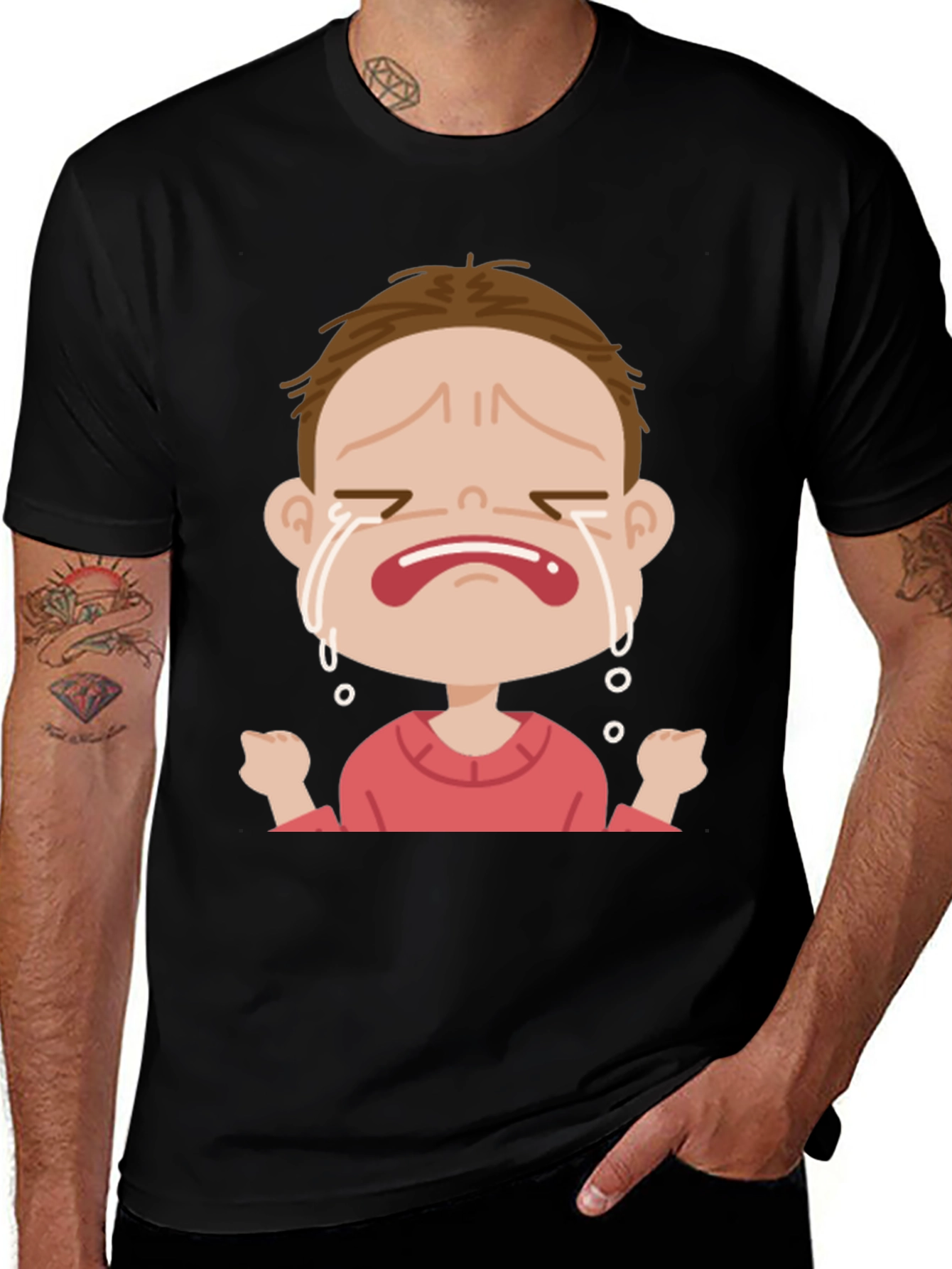 Variant 12 of Crying Cartoon Character Graphic T-Shirt