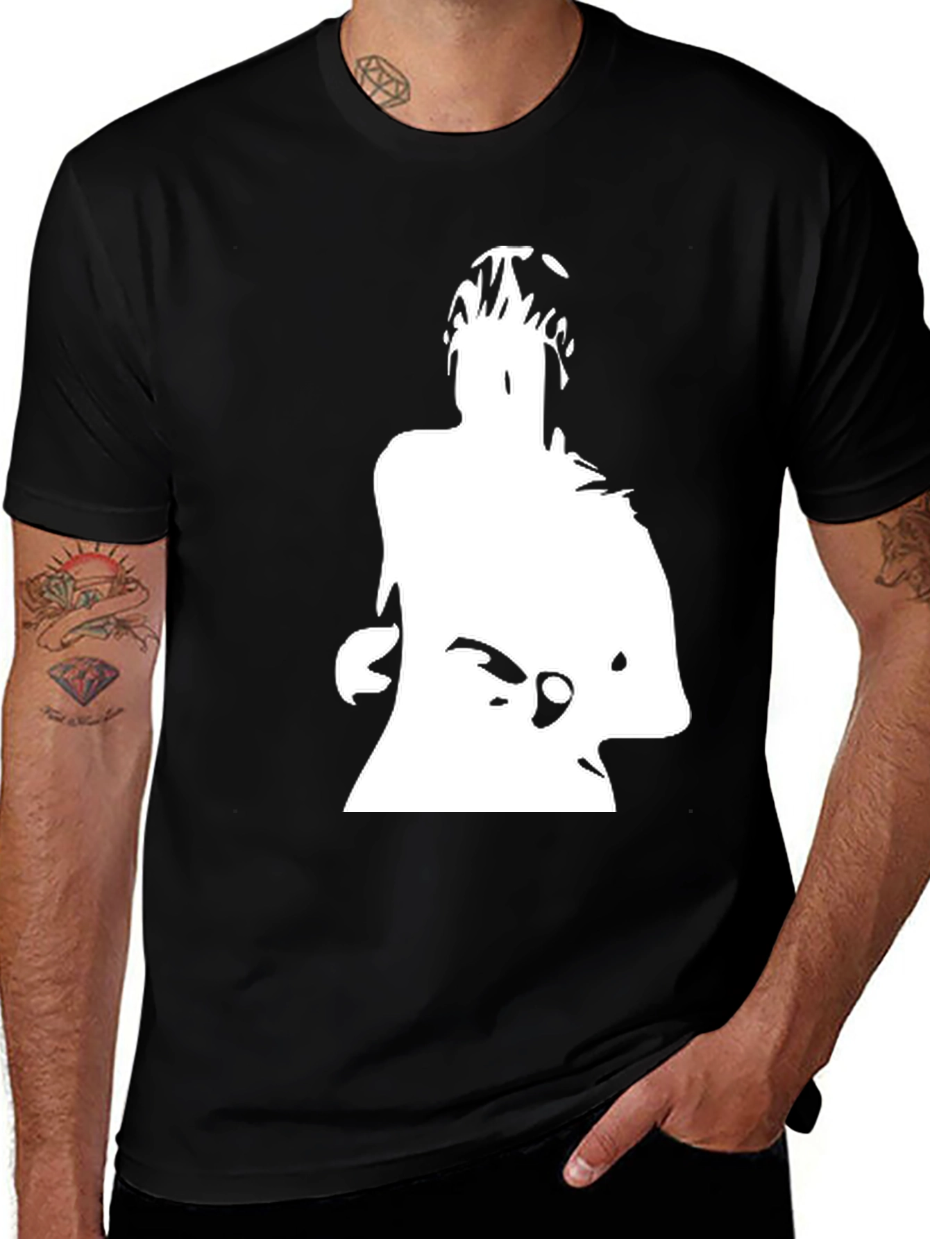 Variant 29 of Bold Silhouette Graphic Black Tee