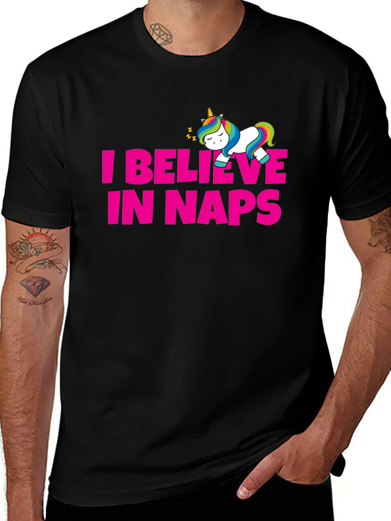 I Believe In Naps T-Shirt Sleeping Unicorn Tee
