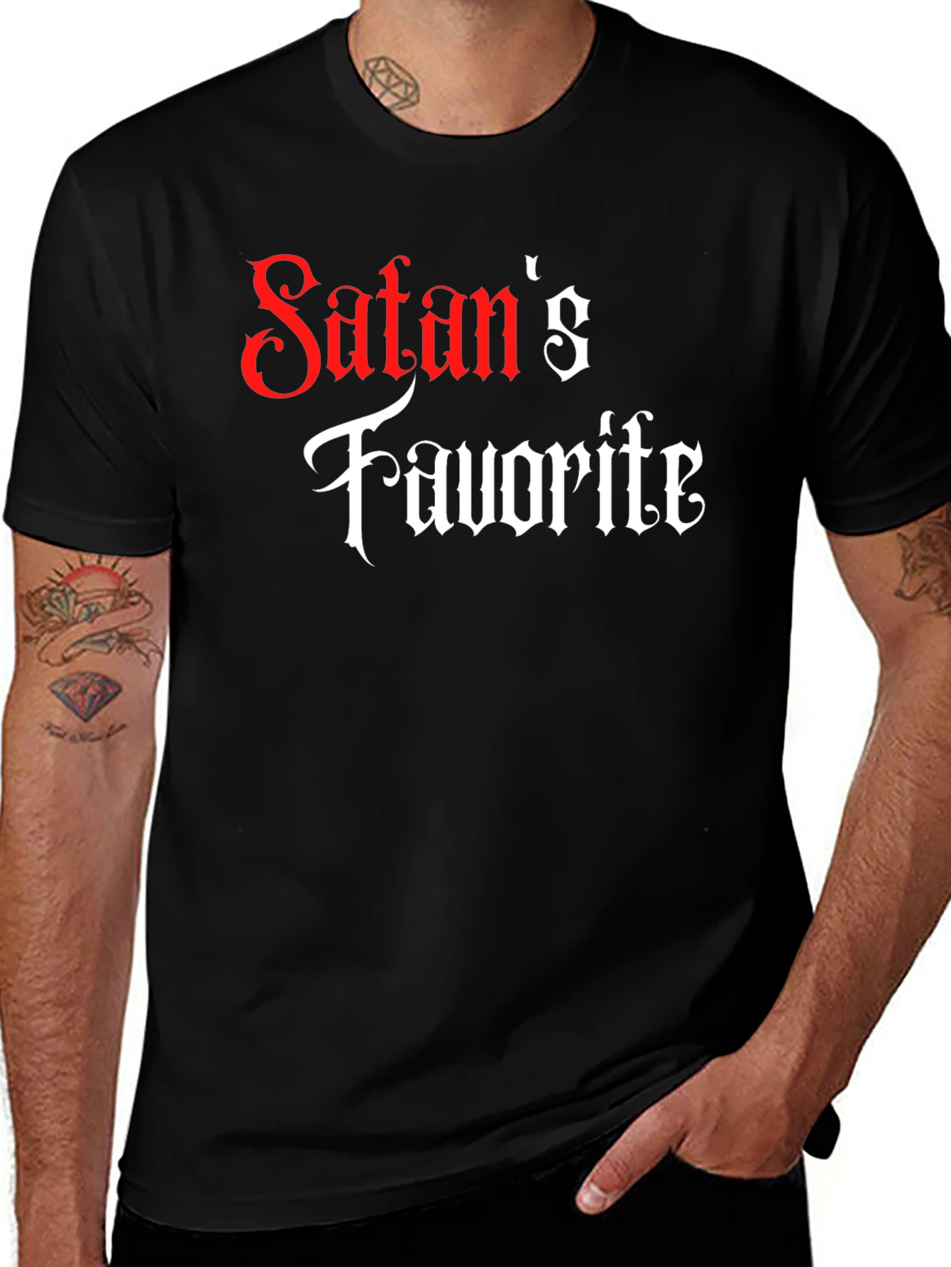 Variant 25 of Satan's Favorite Graphic T-Shirt - Black