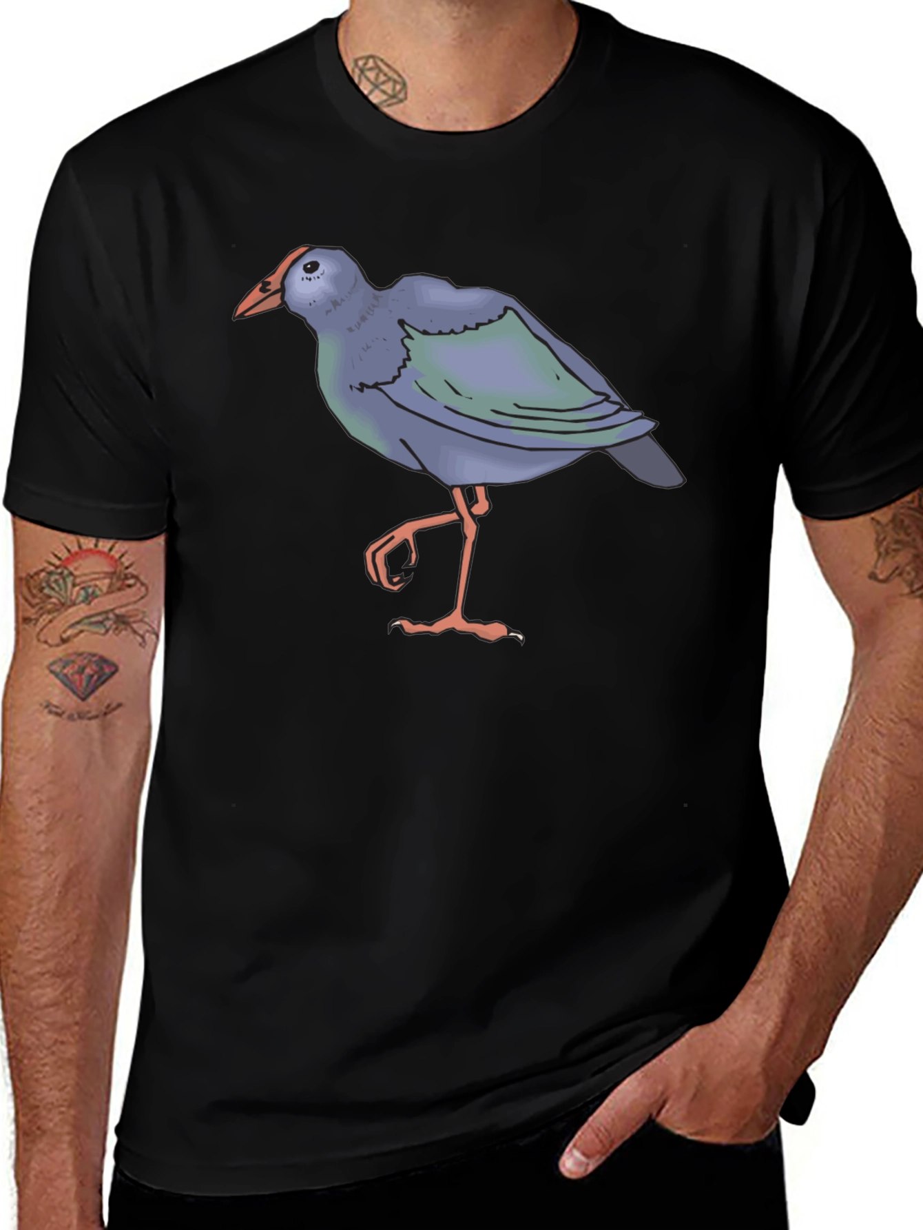 Variant 19 of Bird Graphic Black T-Shirt