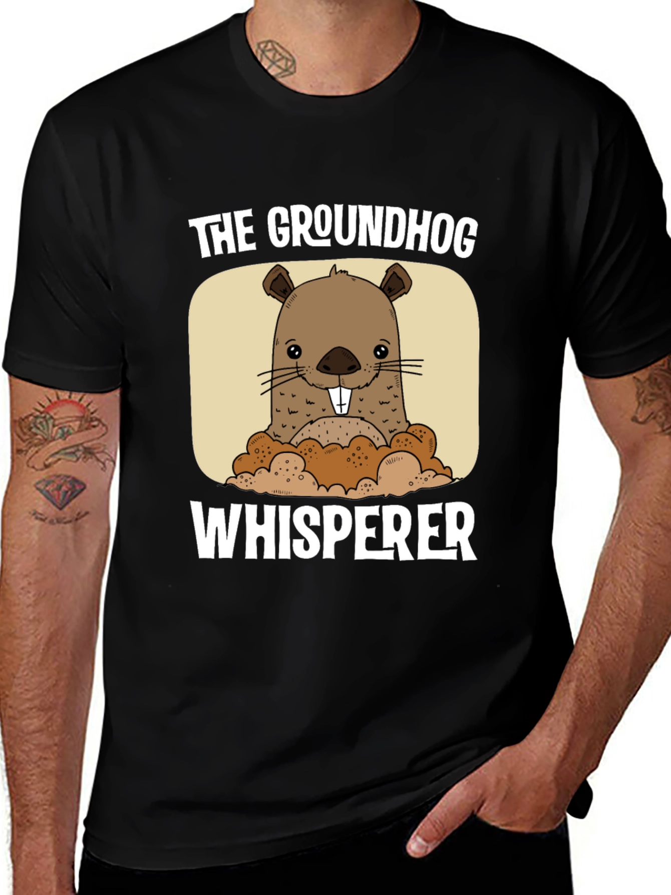 Variant 5 of Groundhog Whisperer T-Shirt - Funny Animal Tee