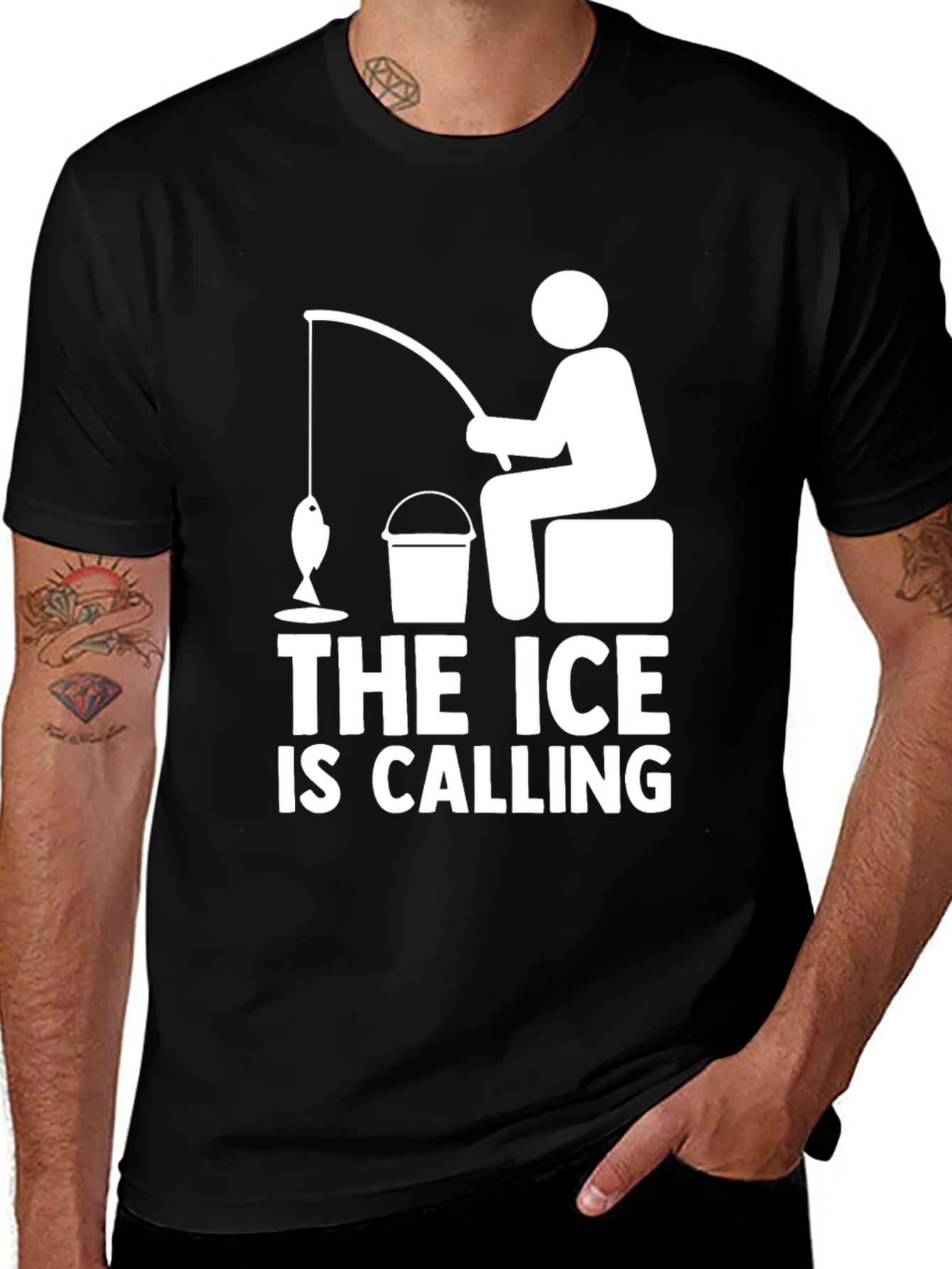 The Ice is Calling T-Shirt Funny Fisherman Tee