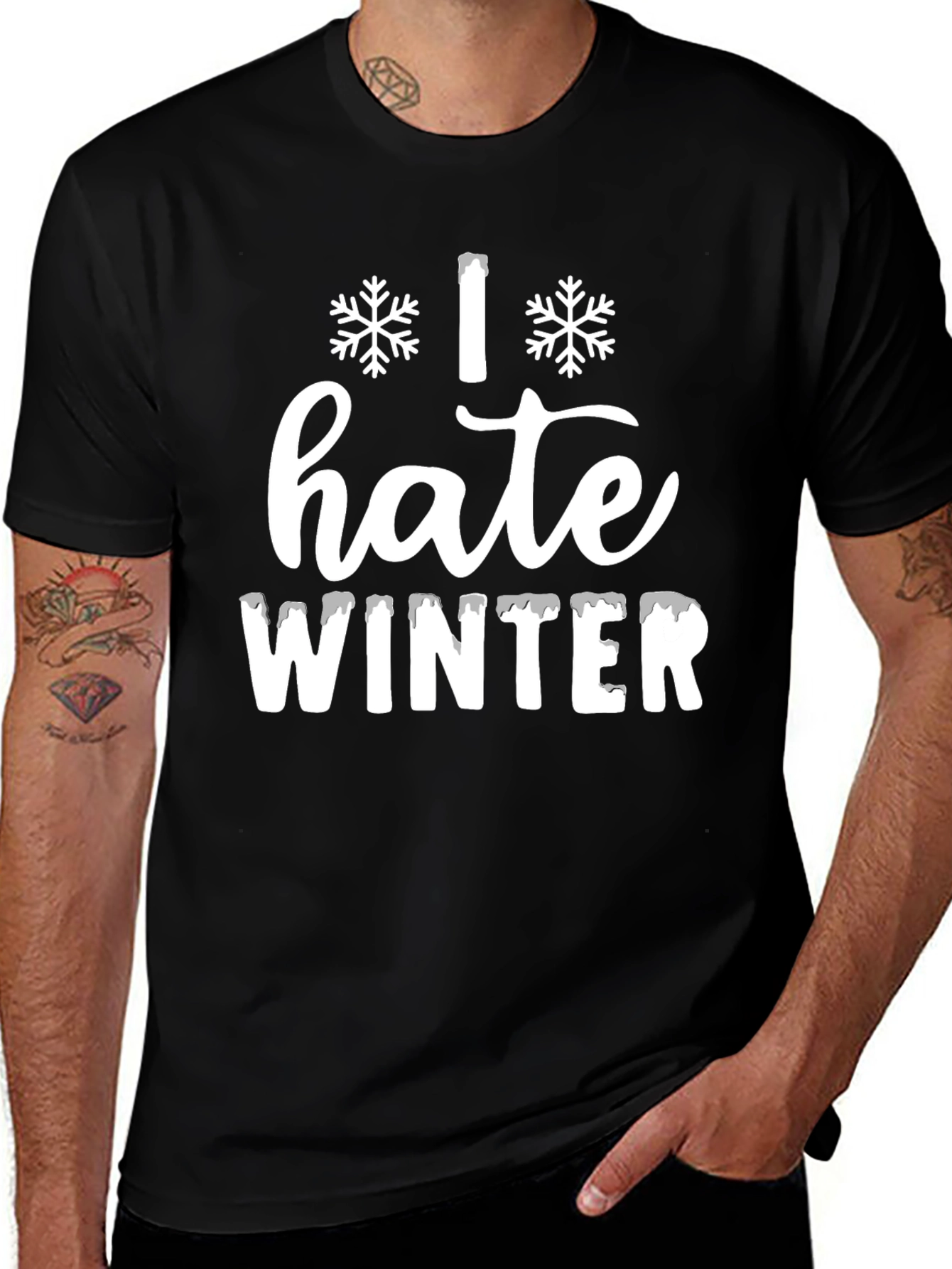 Variant 5 of I Hate Winter Graphic Tee - Black