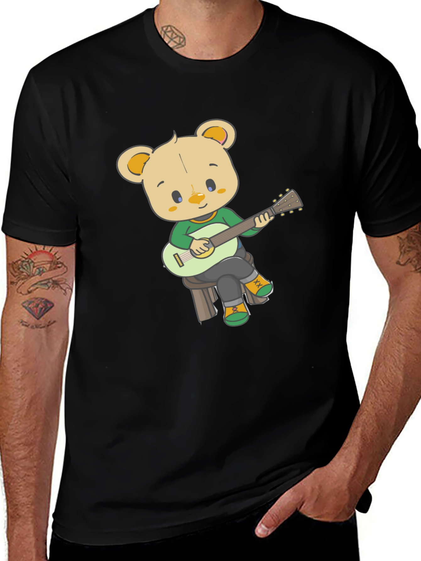 Variant 9 of Bear Playing Guitar Graphic Tee