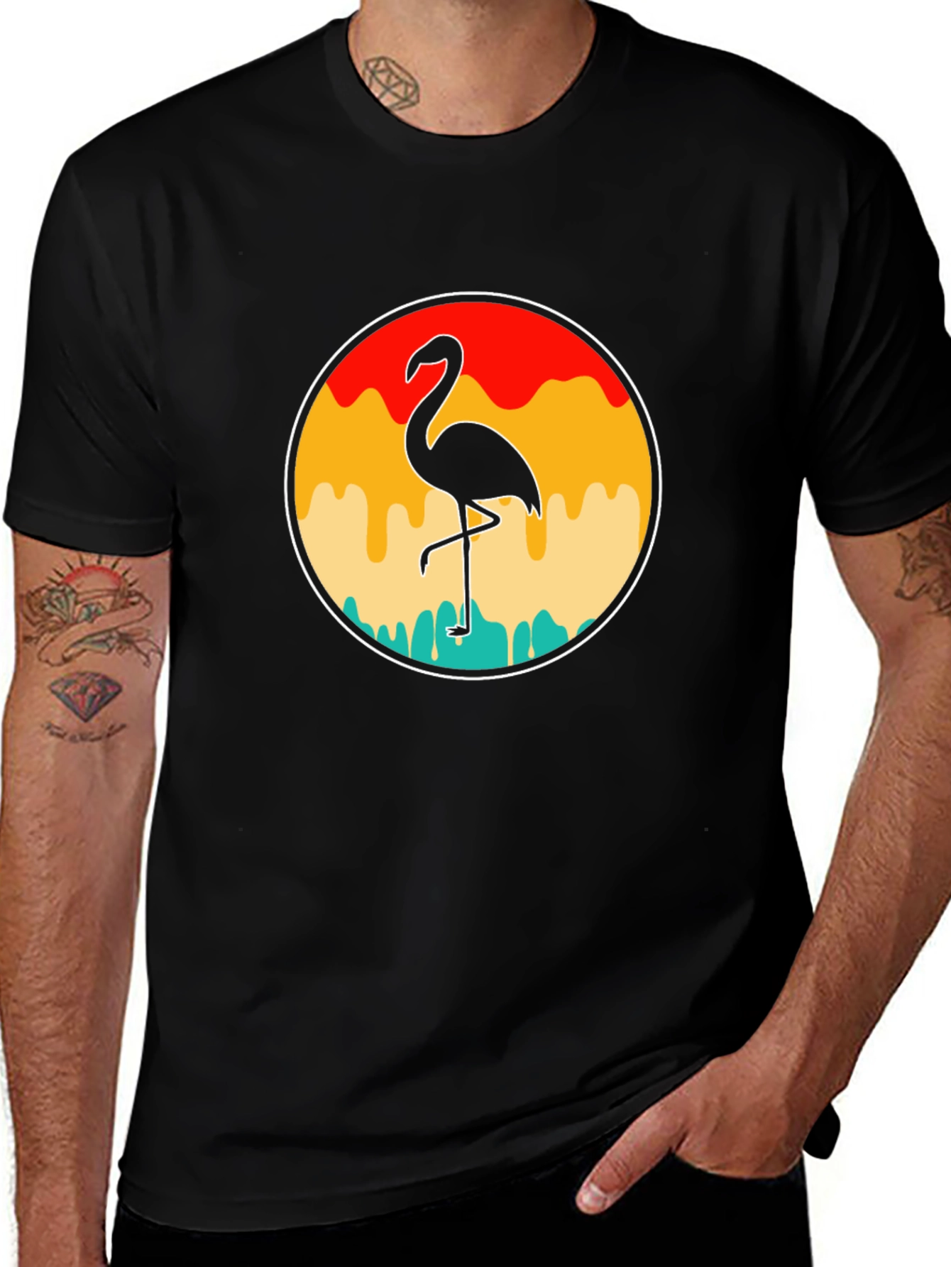 Variant 7 of Retro Flamingo T-Shirt - Tropical Vibes